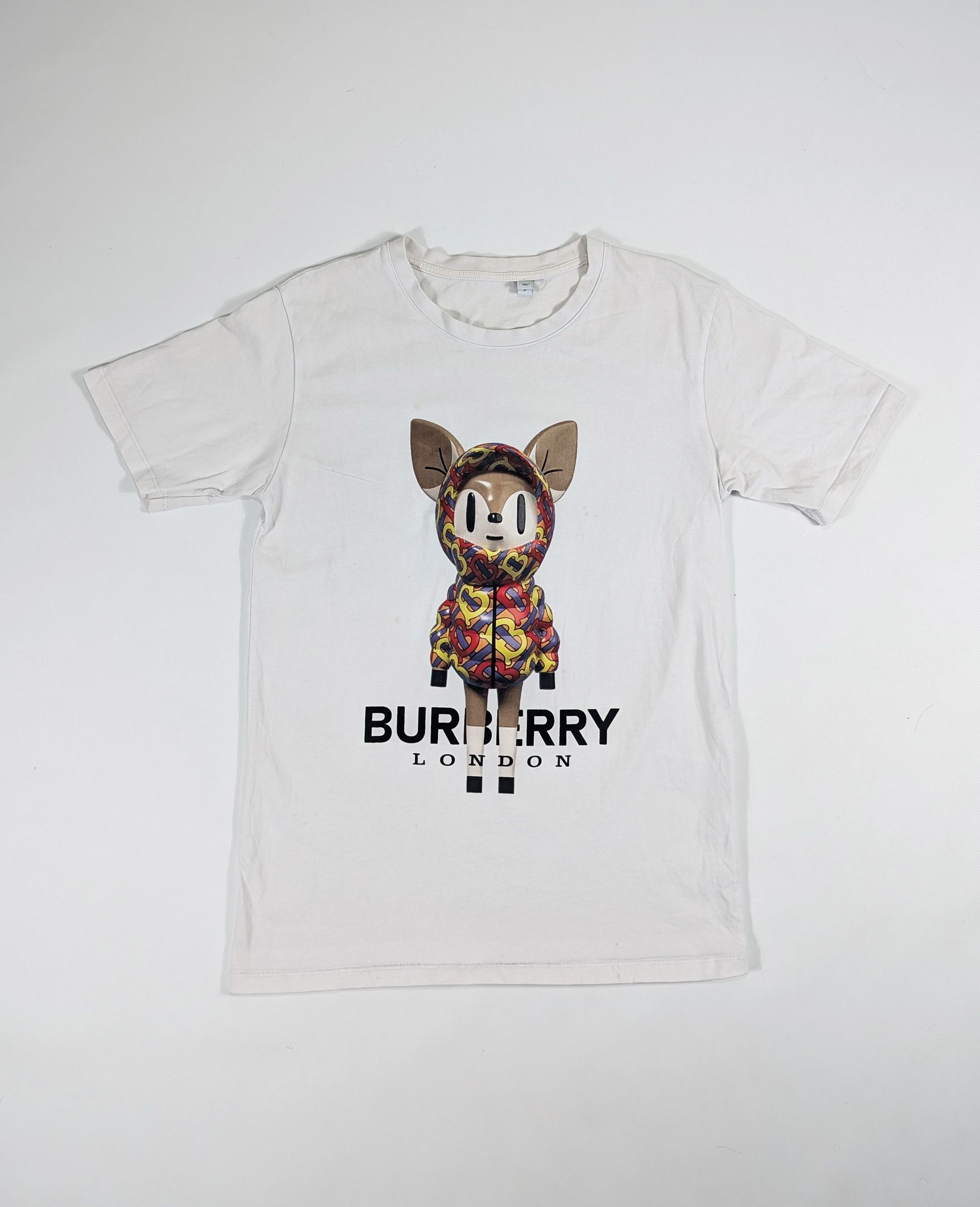 Burberry Burberry Deer Print White Cotton T-Shirt Size S Size US S / EU 44-46 / 1 - 1 Thumbnail