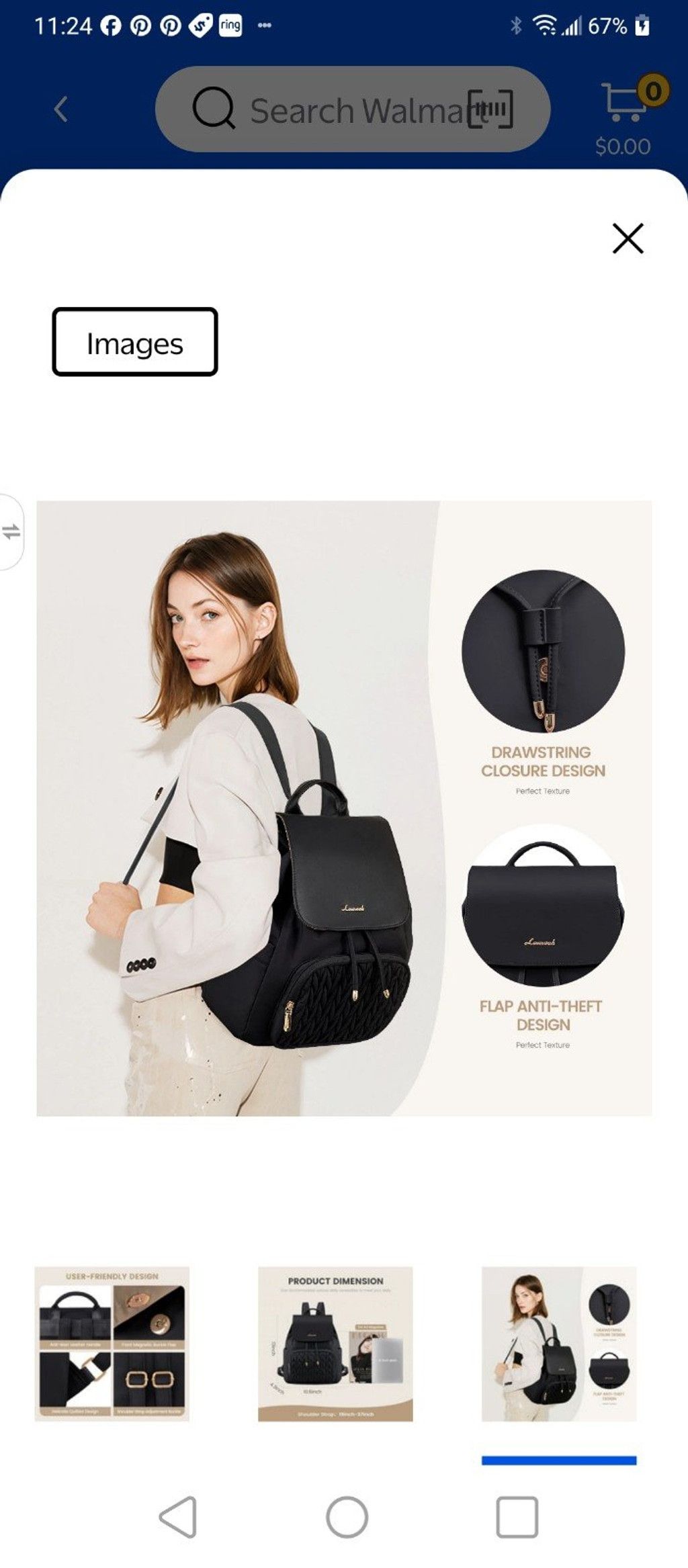 Love Moschino Lovevook Mini Backpack NWT Size ONE SIZE - 6 Thumbnail