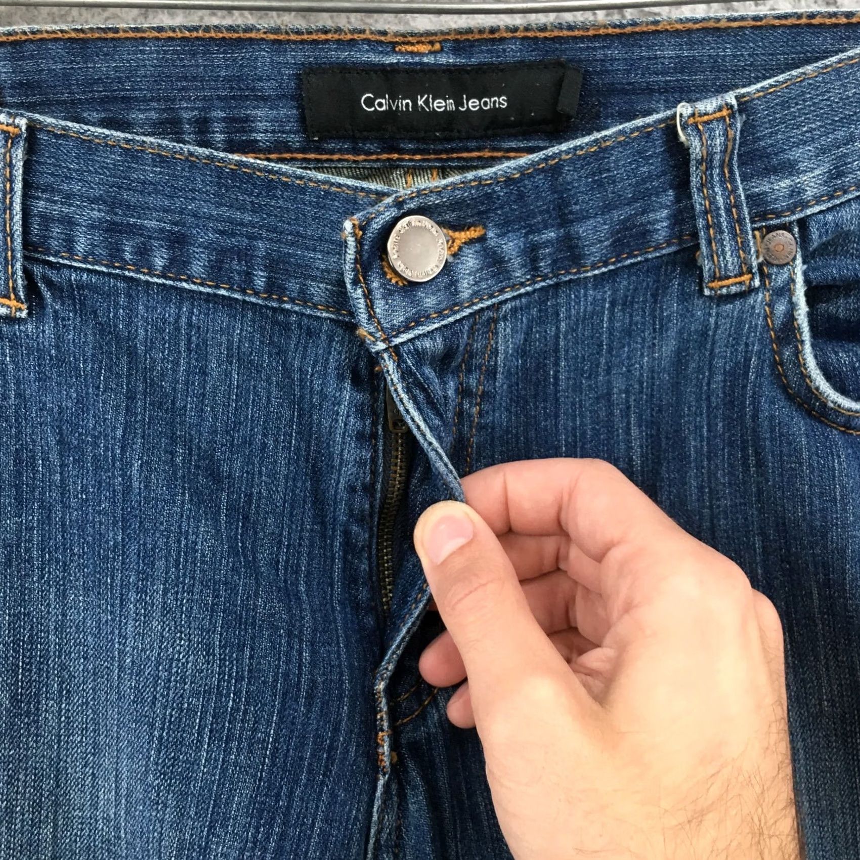 Calvin Klein Calvin Klein Jeans Womens 16x32 Blue Denim Mid Rise Straight Jeans 5-Pocket Regular Rise Mens? Womens Size 38" / US 16 / IT 52 - 3 Thumbnail
