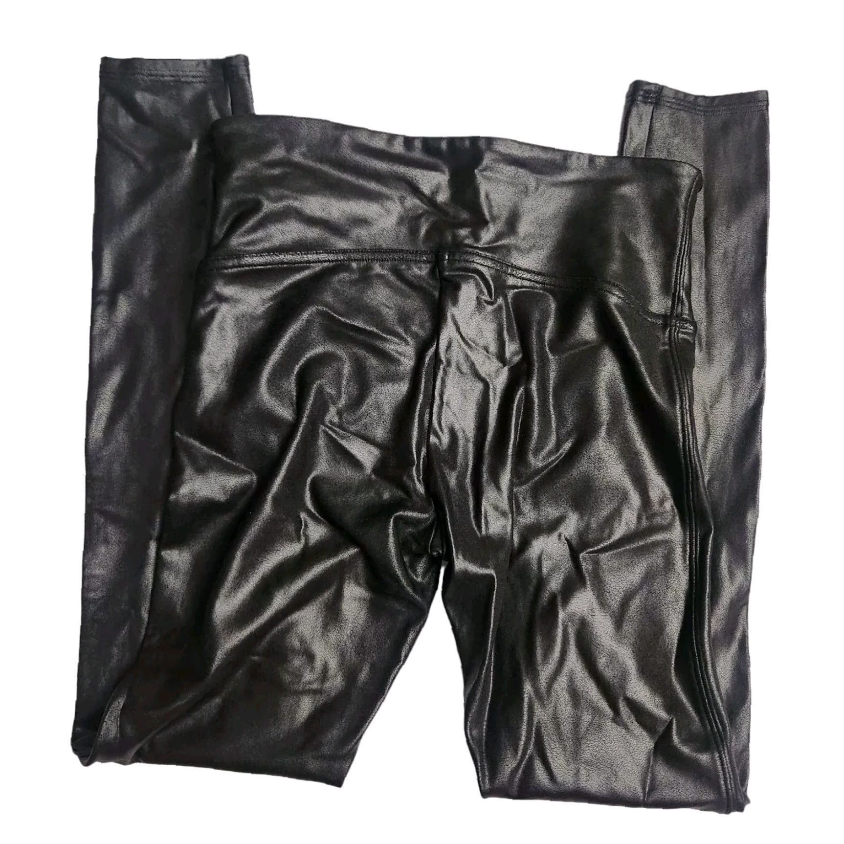 Spanx Spanx by Sara Blakely Leggings Womens Med Petite Faux Leather Black Stretch Size 27" / US 4 / IT 40 - 5 Thumbnail