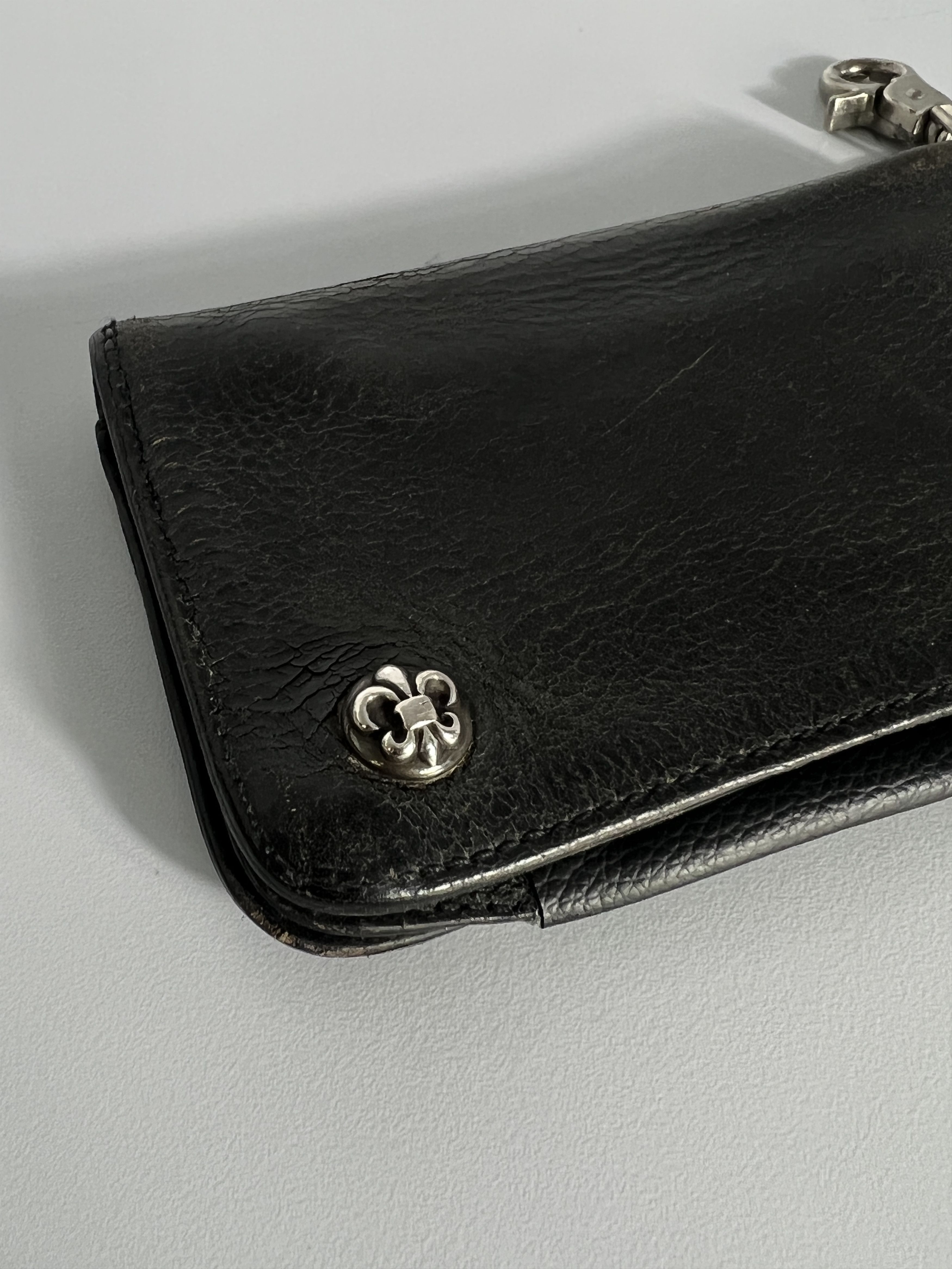 Chrome Hearts Chrome Hearts 1Zip Flare Button Strap Wallet Black Leather Size ONE SIZE - 2 Thumbnail