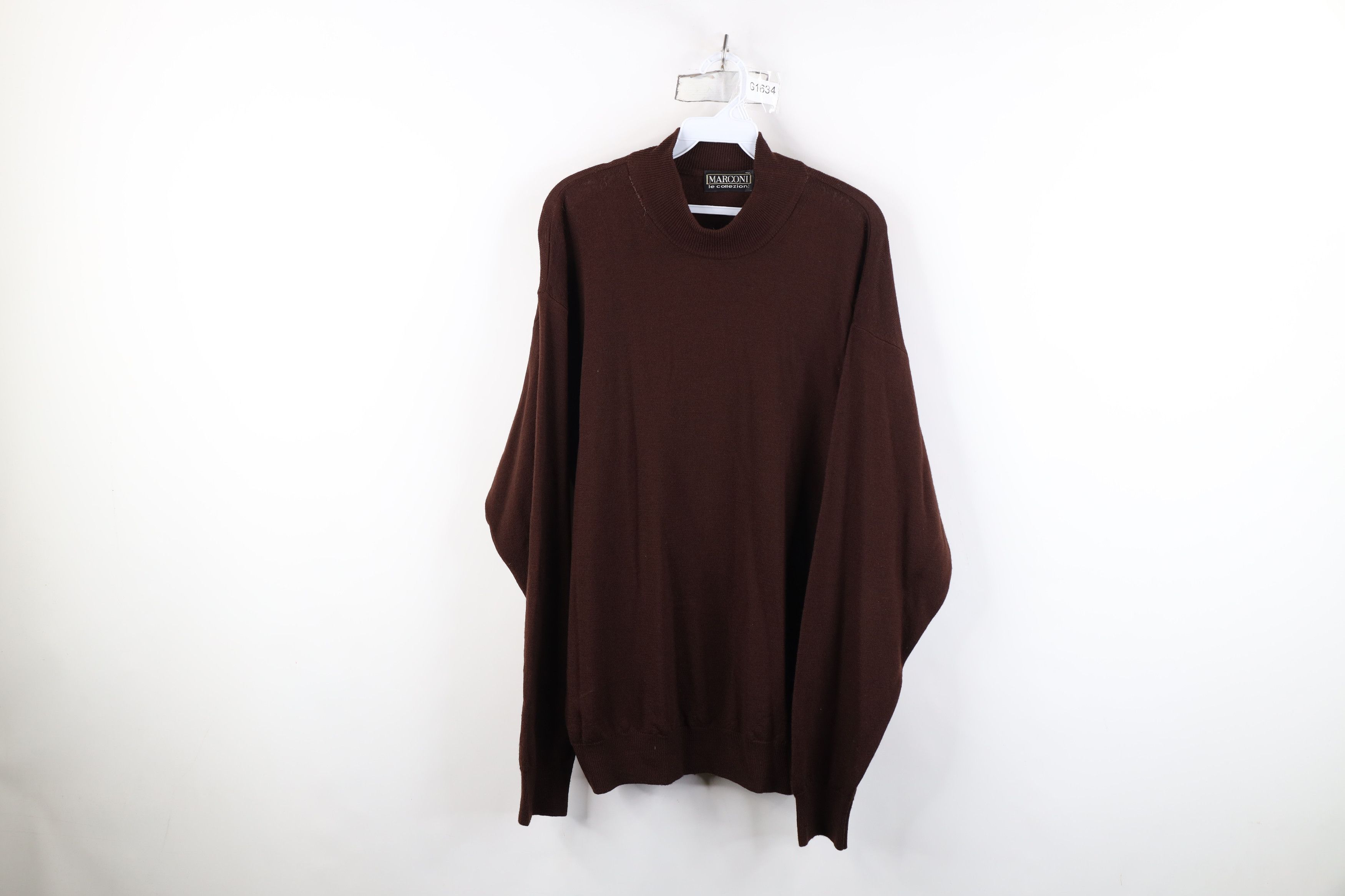 Vintage Vintage 90s Streetwear Blank Merino Wool Knit Sweater Size US L / EU 52-54 / 3 - 1 Thumbnail