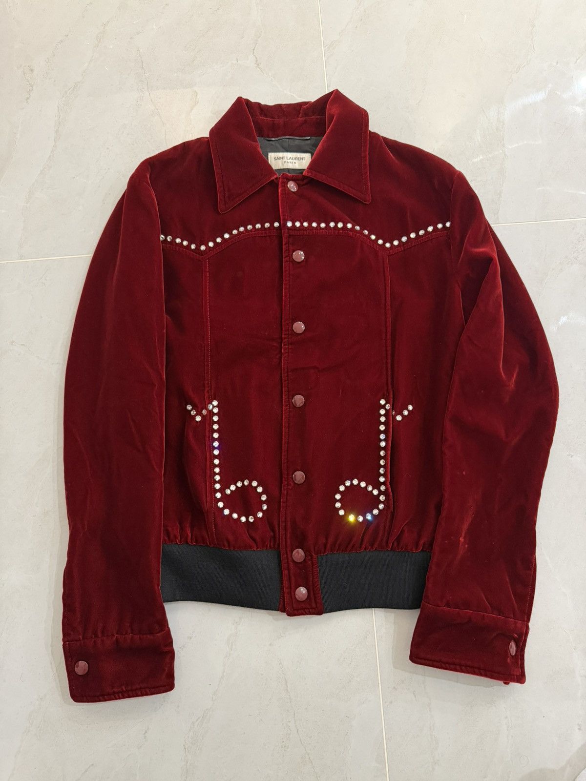 Saint Laurent Paris Saint Laurent AW16 Chrystal Music Note Velvet Jacket Sz.42 Size US XS / EU 42 / 0 - 4 Thumbnail
