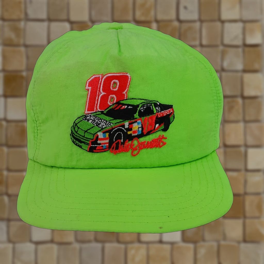 NASCAR VINTAGE NASCAR Dale Jarrett Neon Green USA Trucker Hat Snapback Cap Car, Adjustable, Embroidered, Lightweight, Breathable, Solid Green, Men Size ONE SIZE - 1 Thumbnail
