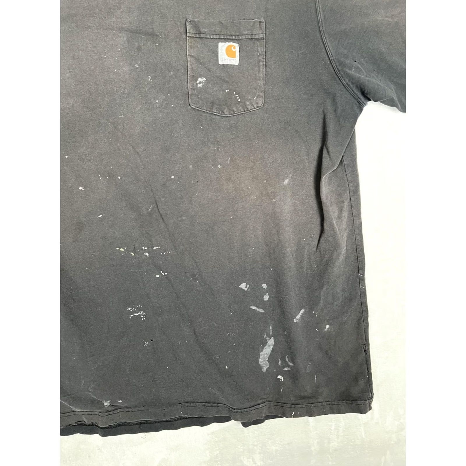 Carhartt Carhartt Pocket T-Shirt Mens 3XLT Black K87 Workwear Paint Stains Distressed Size US XXL / EU 58 / 5 - 5 Thumbnail