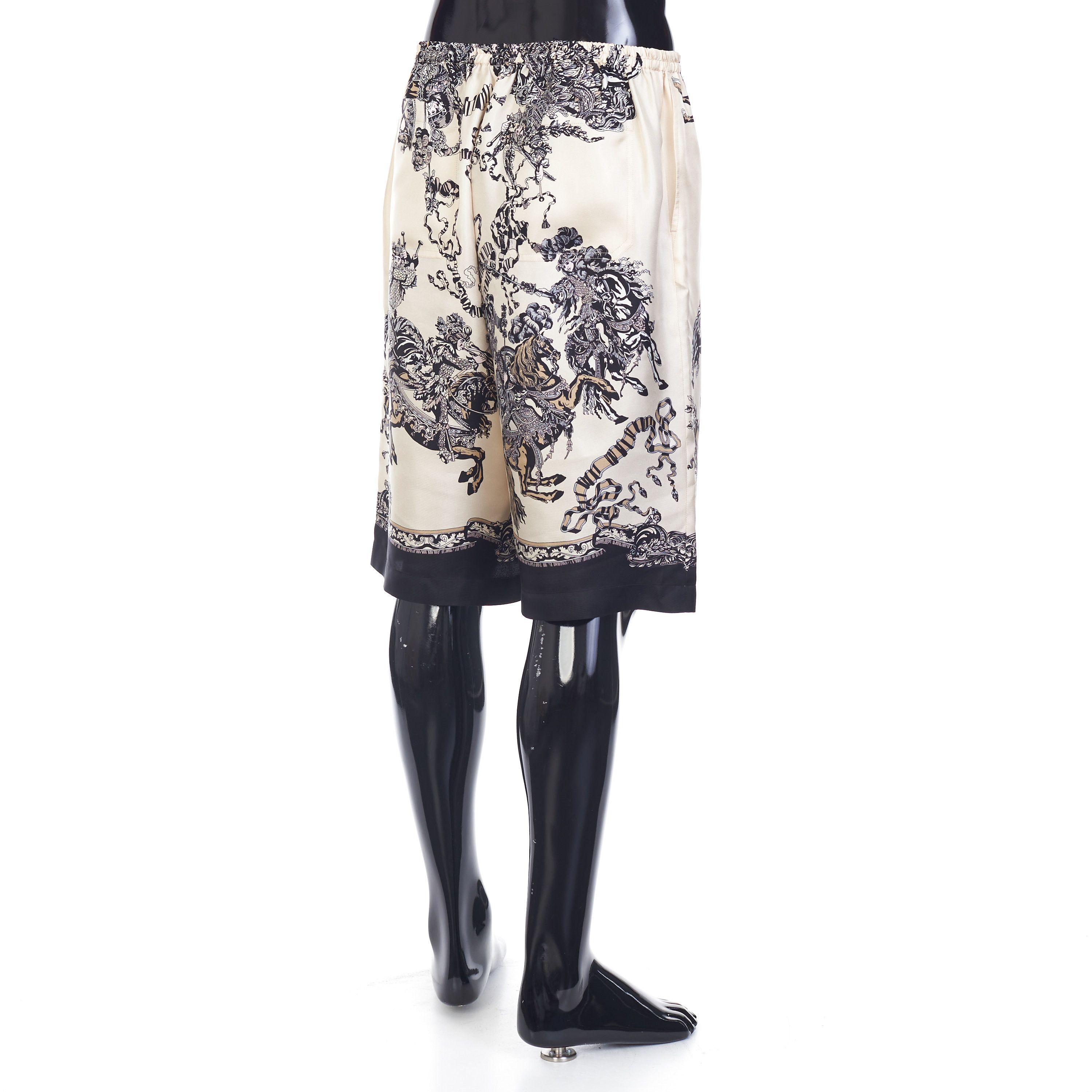 Gucci Silk Short With Roi Soleil Print In Ivory And Black Size US 34 / EU 50 - 6 Thumbnail