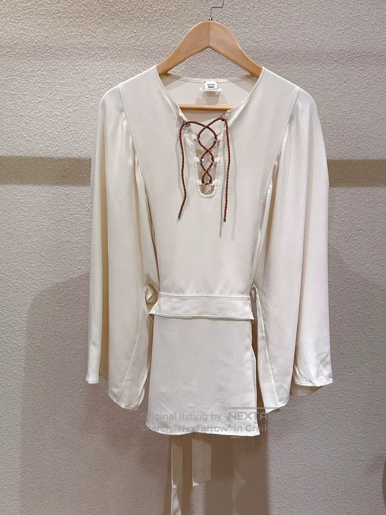 Hermes Hermes Design Belted Waist Wrap Top Size XS / US 0-2 / IT 36-38 - 1 Thumbnail