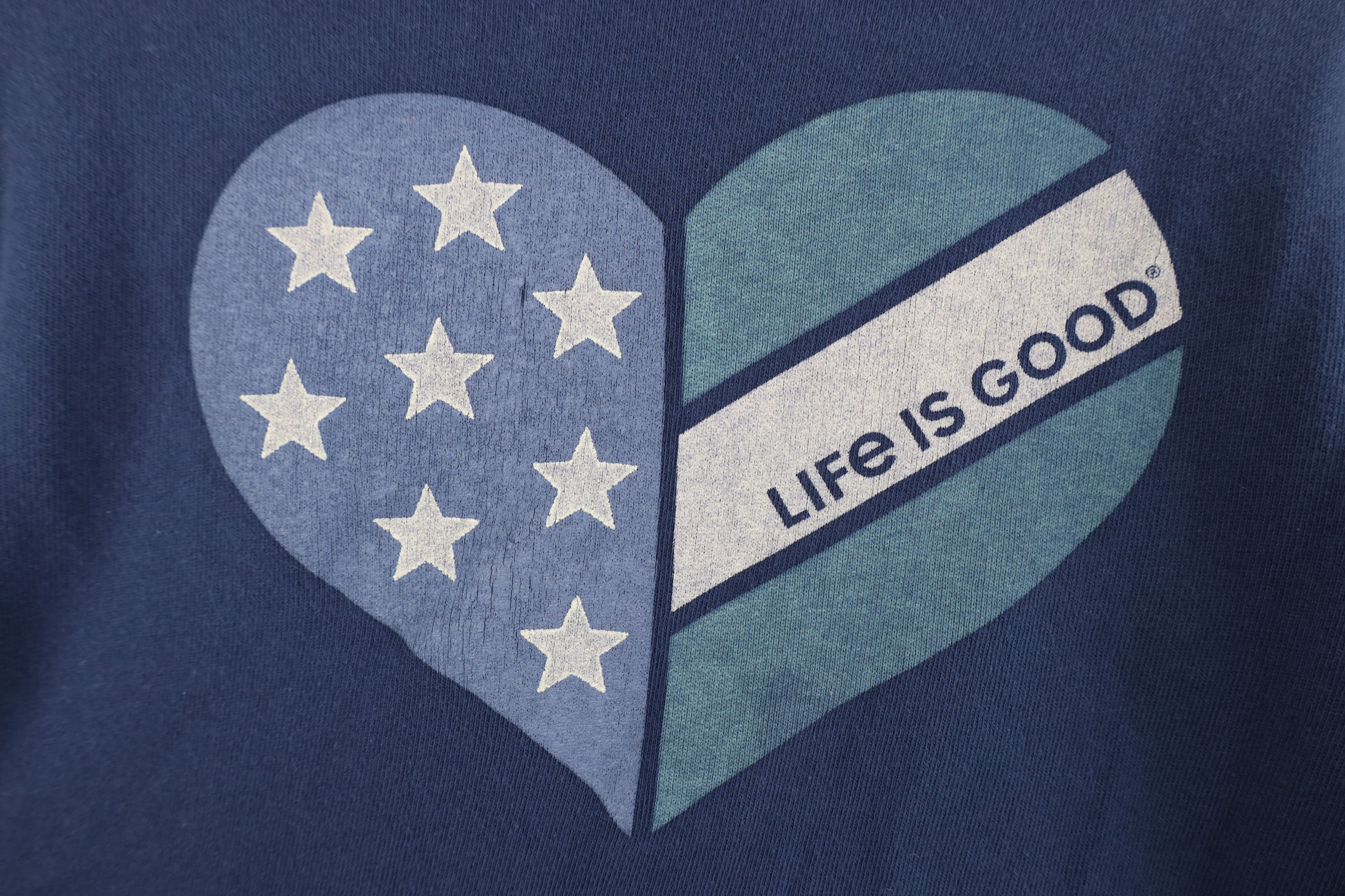 Life is Good Life Is Good Spell Out Heart French Terry Sweatshirt Blue Size S / US 4 / IT 40 - 10 Thumbnail