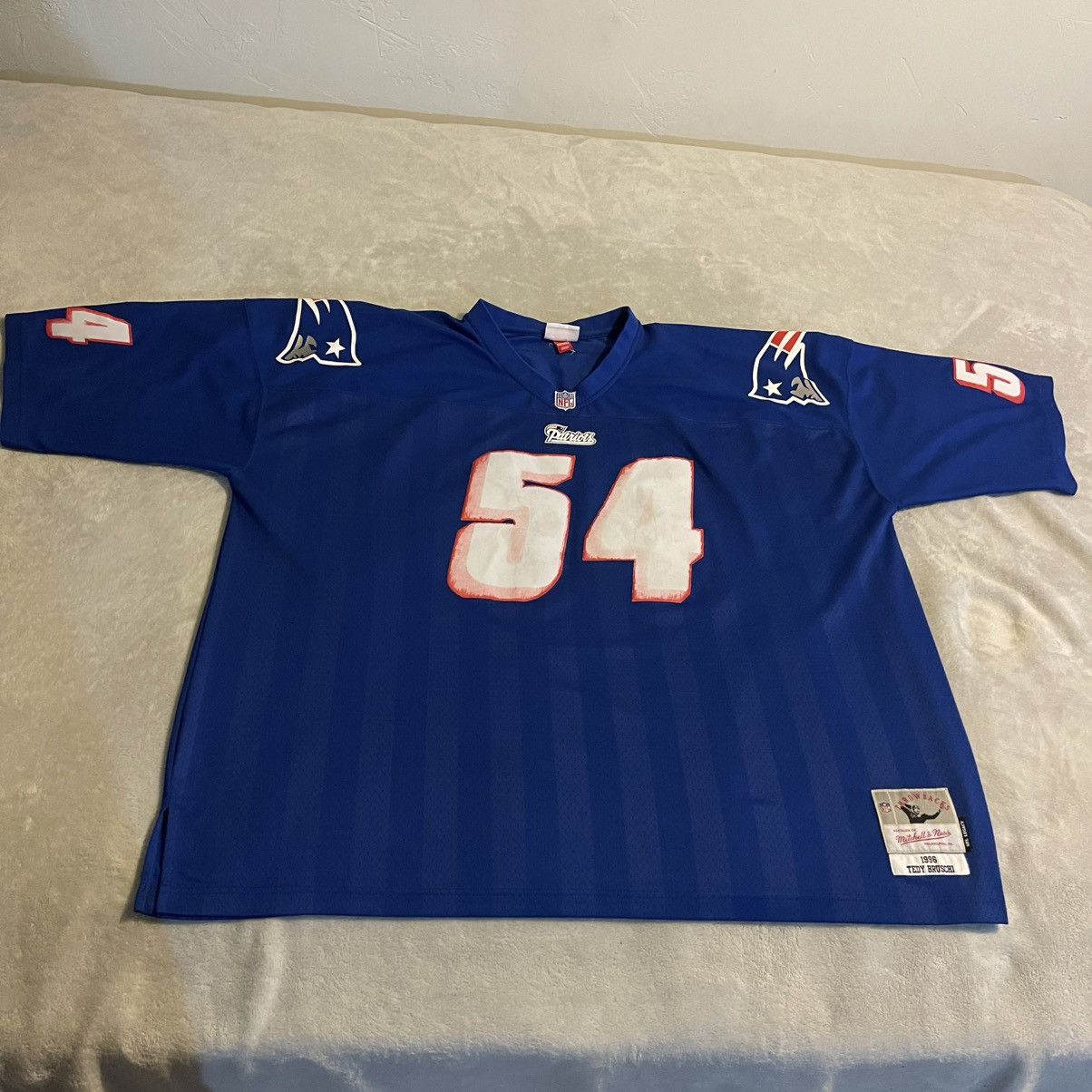 Mitchell & Ness New England Patriots Jersey Men 4XL Blue 1996 Tedy Bruschi Size US XXL / EU 58 / 5 - 1 Thumbnail
