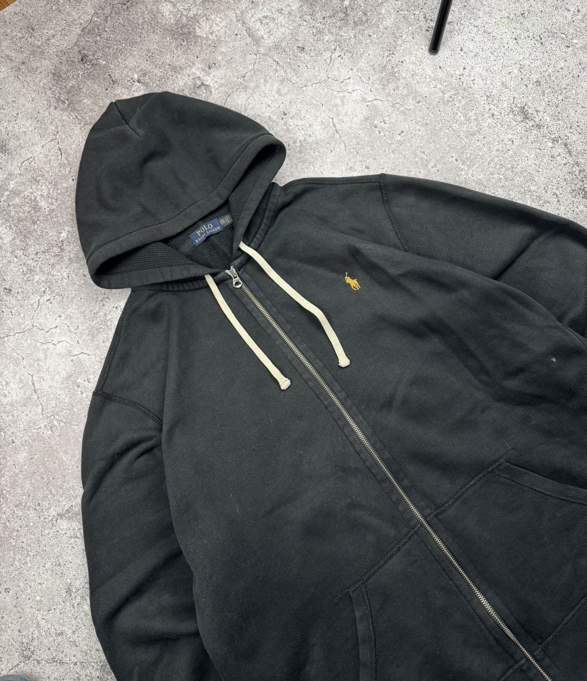 Polo Ralph Lauren Crazy Vintage Y2K Polo Ralph Lauren Faded Black Zip Up Hodie Size US XXL / EU 58 / 5 - 2 Thumbnail
