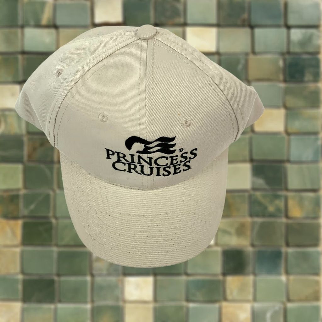 Vintage VINTAGE Princess Cruises Tourist Polyester Tan Strapback Dad Hat Cap Hit Wear One Size White Cap Mens Womens Boys Girls Size ONE SIZE - 1 Thumbnail