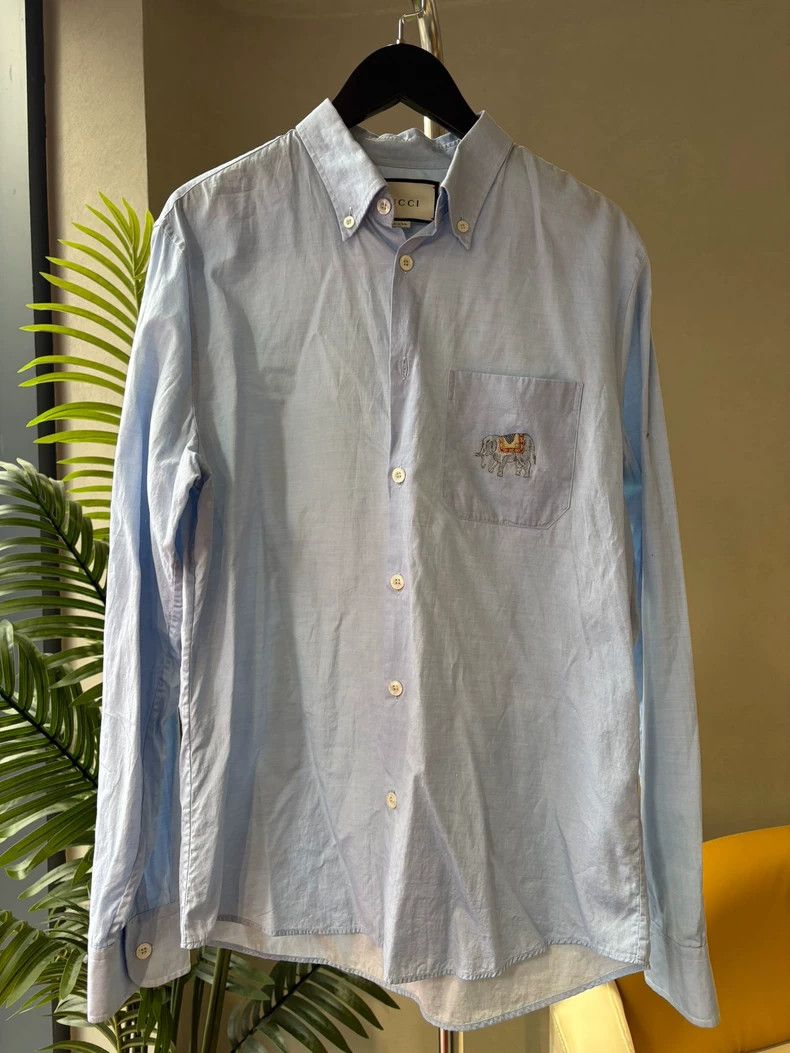 Gucci Gucci Elephant embroidered shirt 2502-Nextarrow Size US XXS / EU 40 - 1 Thumbnail