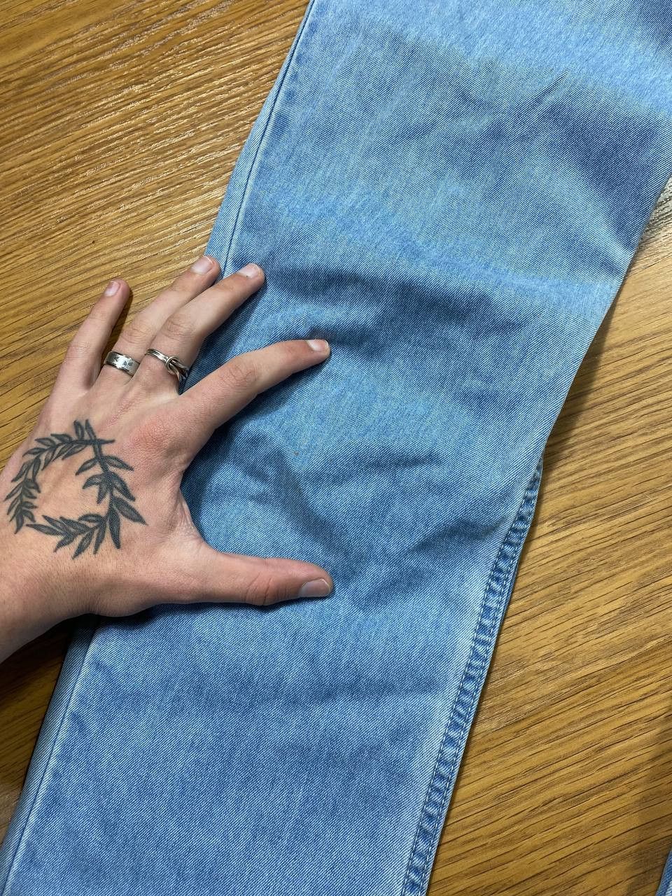 Japanese Brand Dirty Painted Distressed Thrashed Faded Baggy Jeans Y2K Size US 30 / EU 46 - 3 Thumbnail