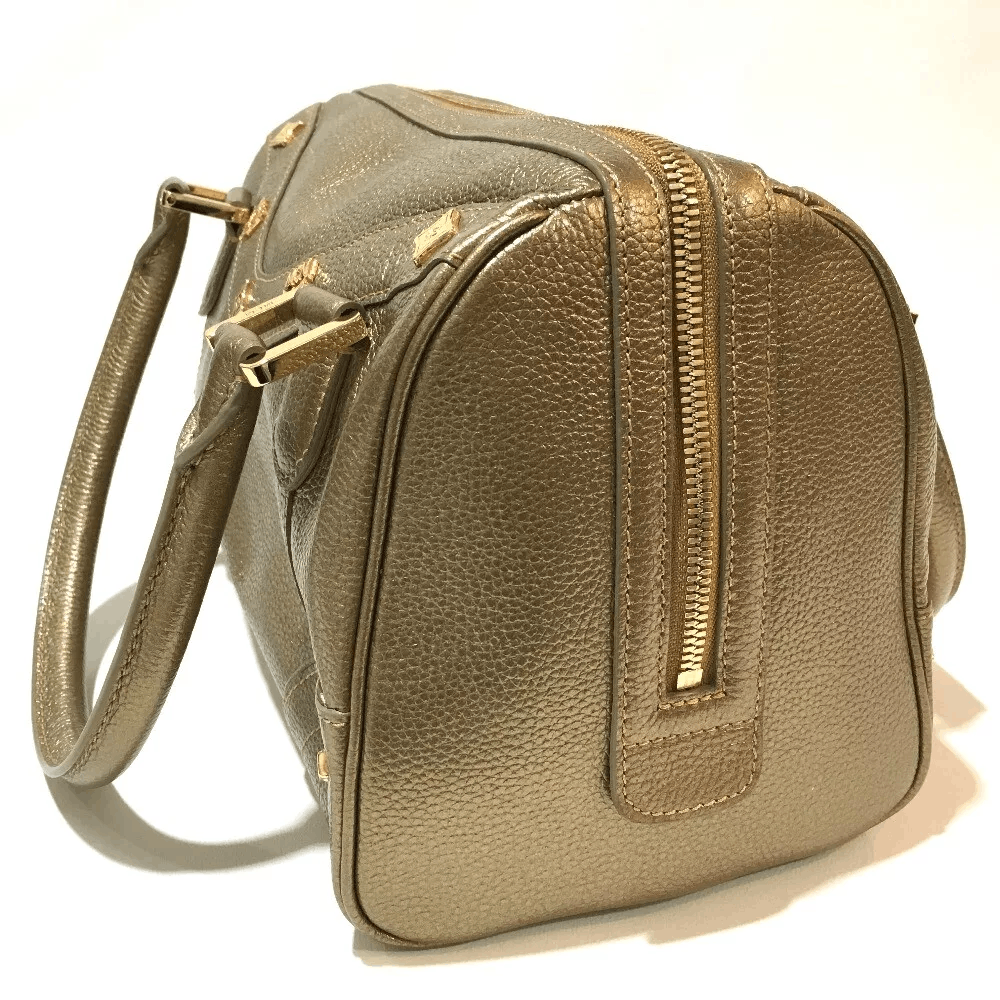 MCM MCM Logo Studs Mini Duffle Bag Hand Bag Gold Size ONE SIZE - 8 Thumbnail