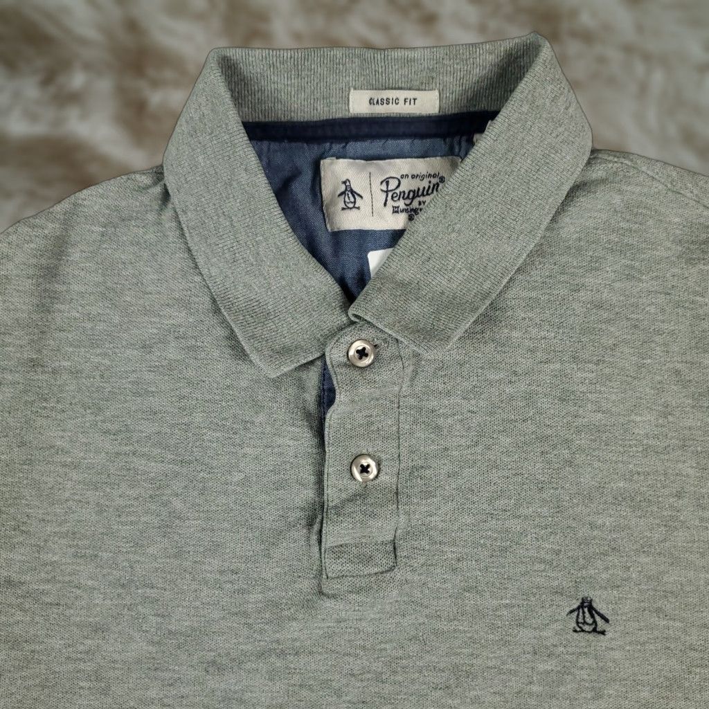 Original Penguin Original Penguin Polo Shirt Mens Medium Gray Casual Short Sleeve Activewear Size US M / EU 48-50 / 2 - 1 Thumbnail