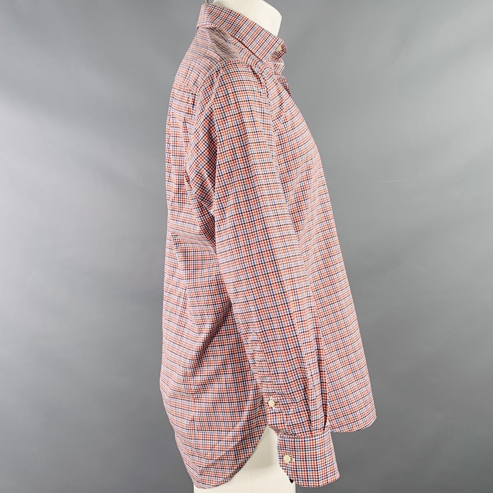 Culturata Size M Red Blue White Plaid Cotton Long Sleeve Shirt Size US M / EU 48-50 / 2 - 3 Thumbnail