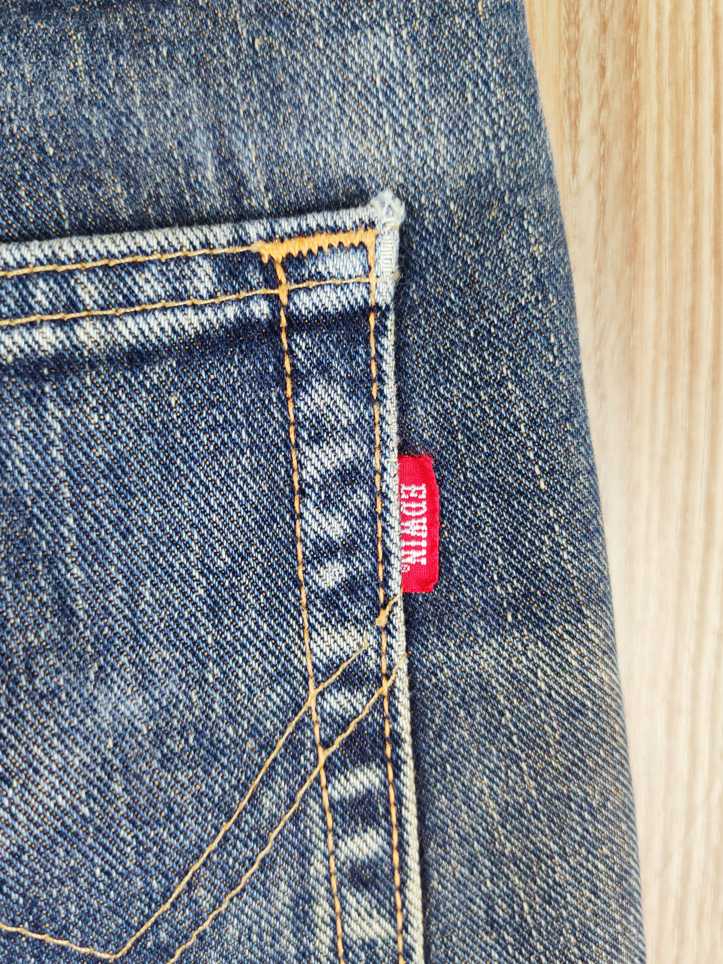 Edwin Edwin Dark Blue Faded Distressed Ripped Jeans #S2720 Size US 34 / EU 50 - 9 Thumbnail
