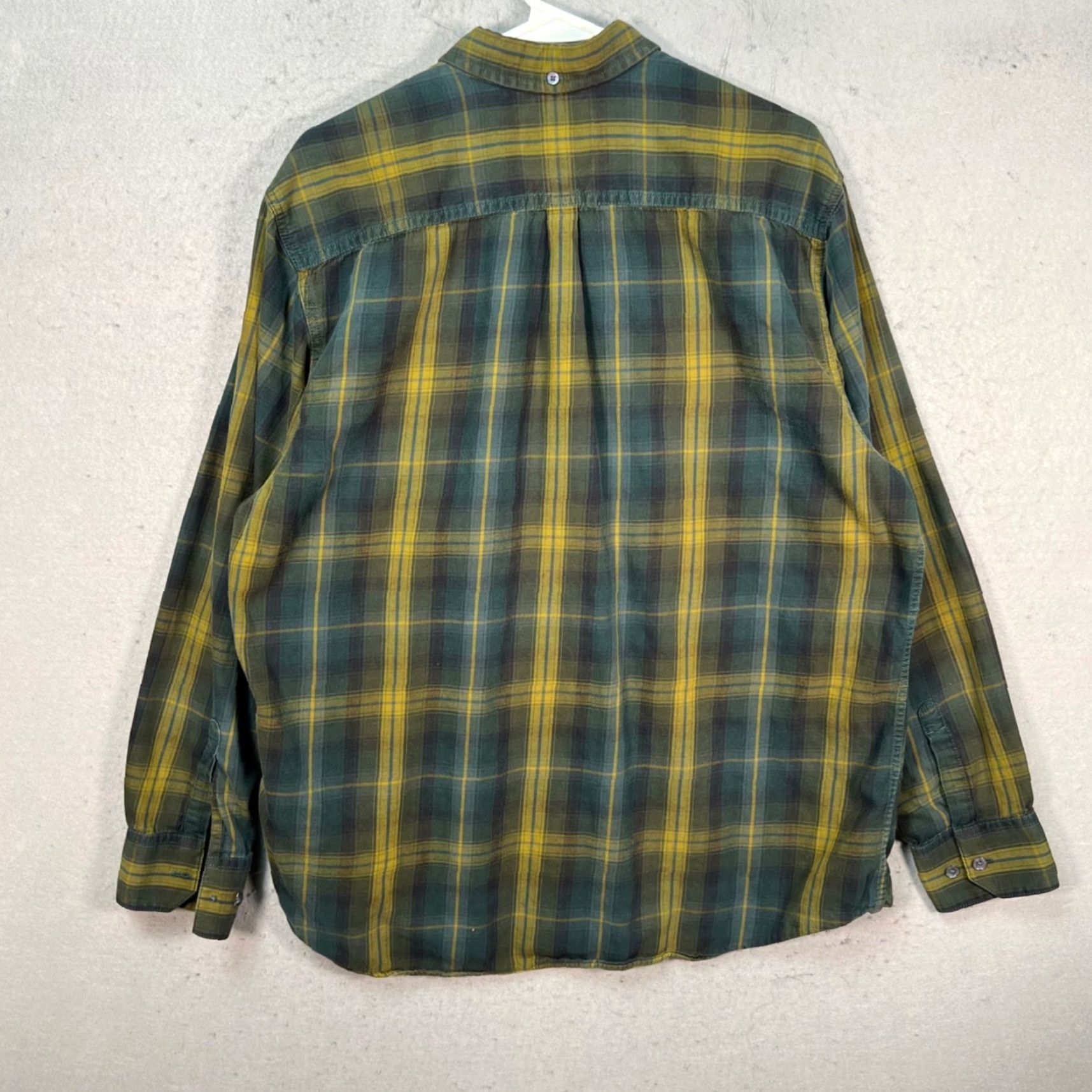 Vintage Cooper Jones Mens XL Plaid Button-Up Shirt 100% Cotton Green & Yellow Size US XL / EU 56 / 4 - 2 Thumbnail