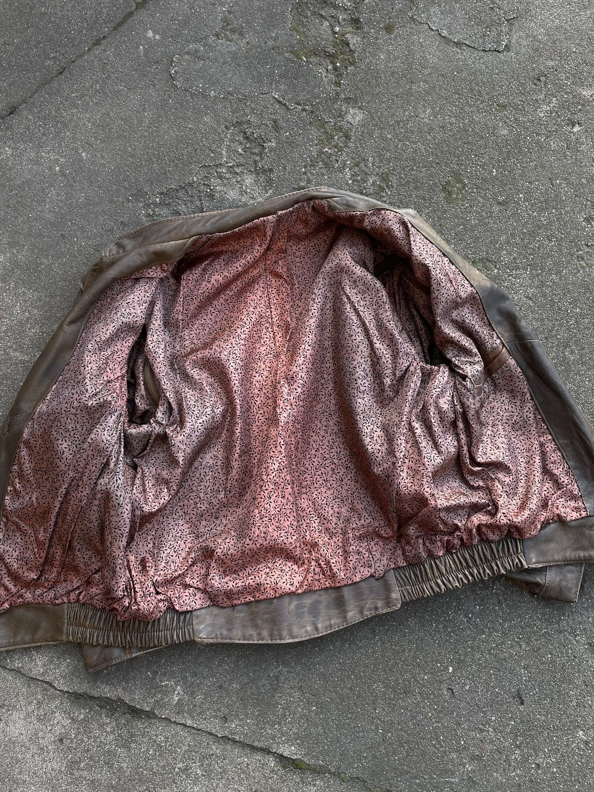 Vintage Washed Brown Retro 90s Genuine Real Leater Bomber Punk Rock Size US XL / EU 56 / 4 - 11 Thumbnail