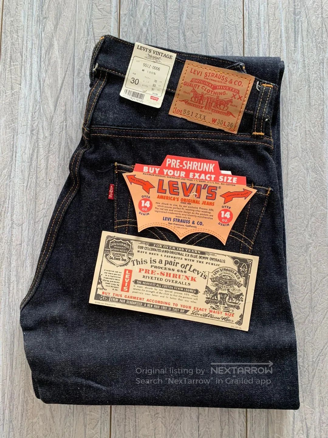 LVC LVC 551Z 0006 Denim Jeans. Size US 30 / EU 46 - 1 Thumbnail