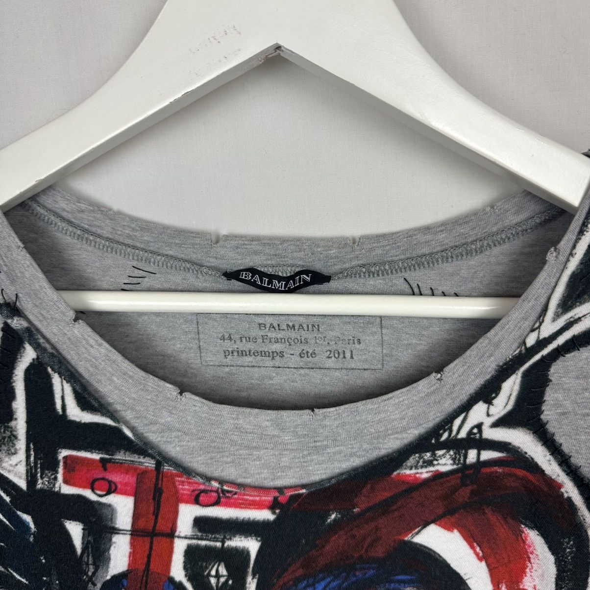 Balmain SS11 Balmain Christophe Decarnin Asymmetric Print Tee Size S / US 4 / IT 40 - 3 Thumbnail
