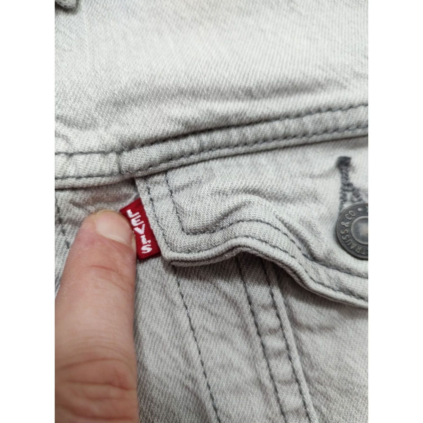 Levi's VINTAGE Levi's Premium Mens Big E Trucker Jean Jacket Gray 90s Relaxed Regular Size L - Mens Jacket Size US 33 - 5 Thumbnail