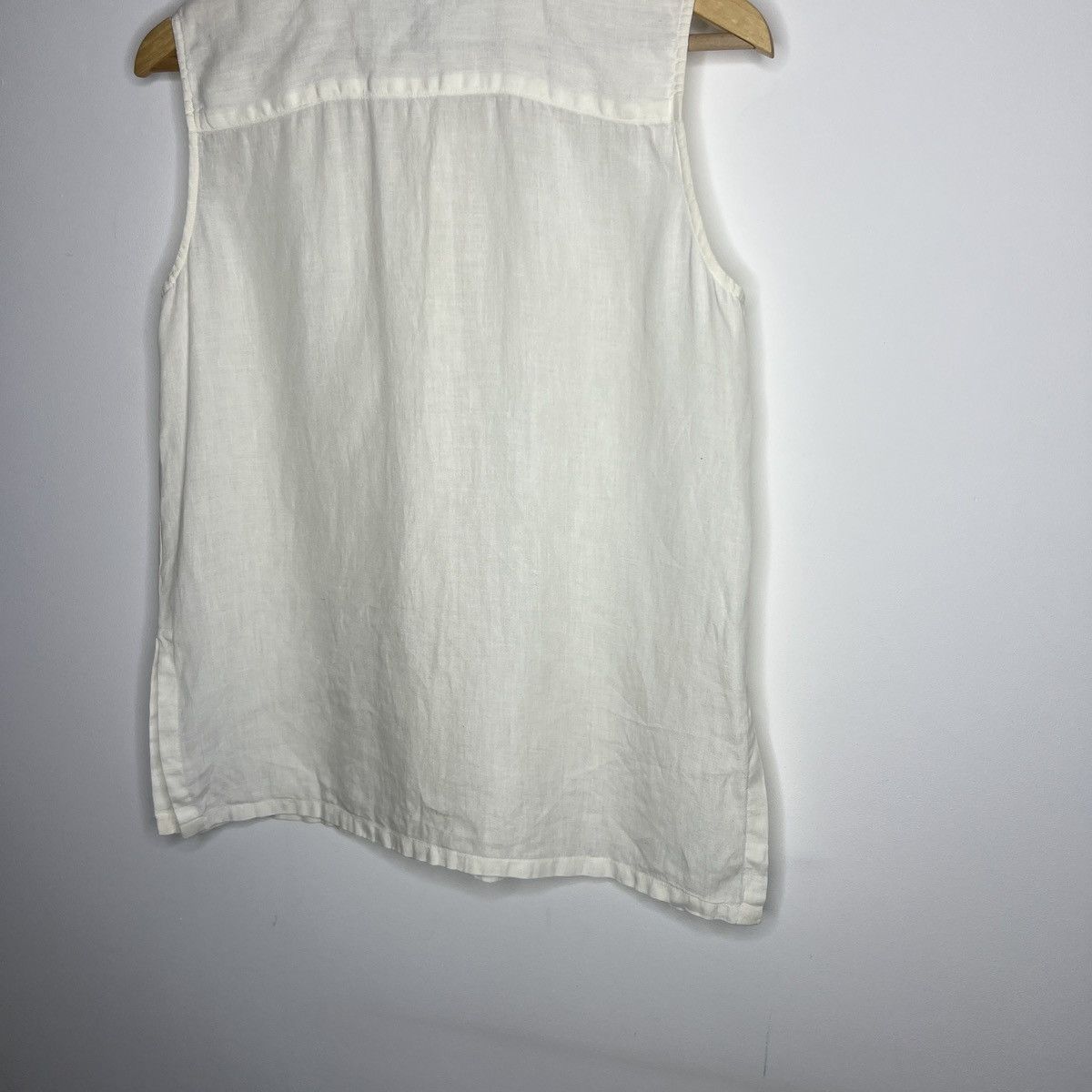Designer × Max Mara MaxMara Linen Button Up Shirt White Top Blouse Size M / US 6-8 / IT 42-44 - 7 Thumbnail