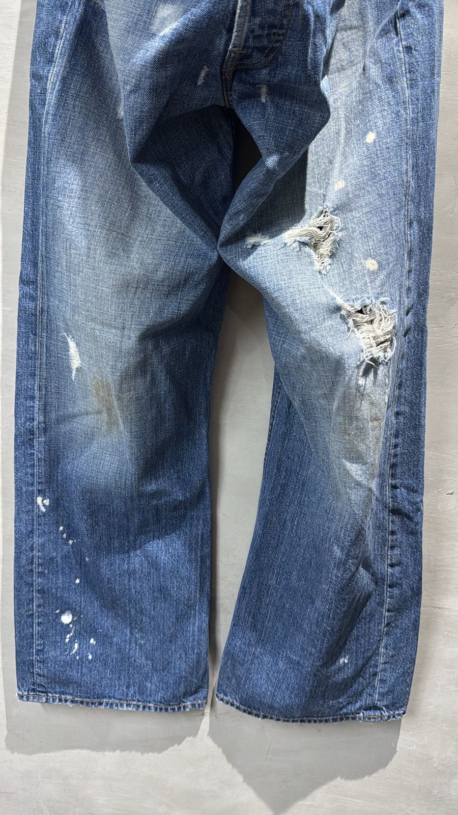 Ruehl No. 925 Ruehl 925 Distressed Boot Cut Paint Splatter Denim Jeans Size US 35 - 3 Thumbnail