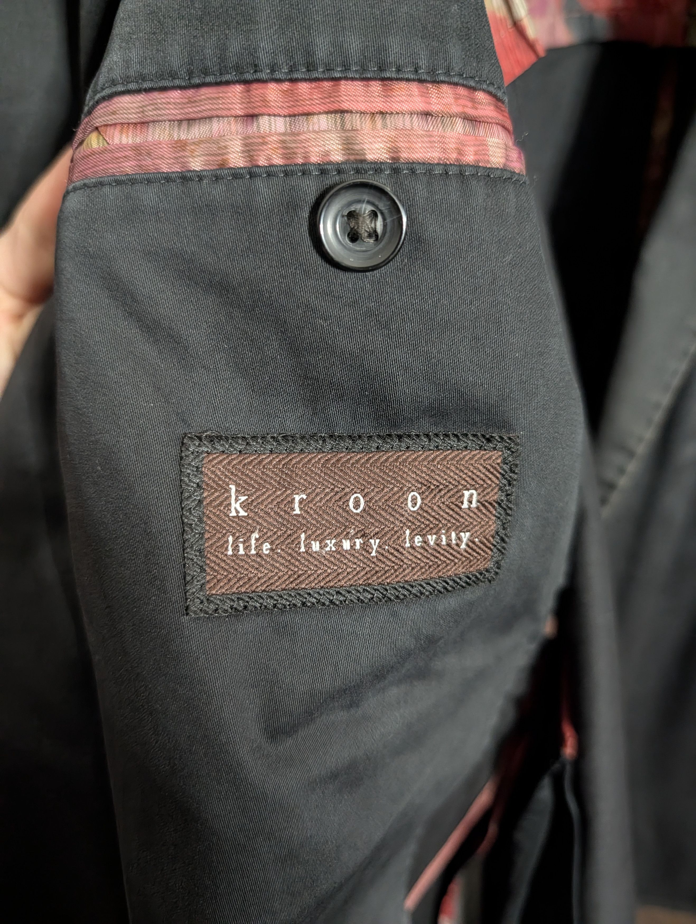 Other KROON Black corduroy trim floral lined stacked pocket jkt Size 42R - 13 Thumbnail