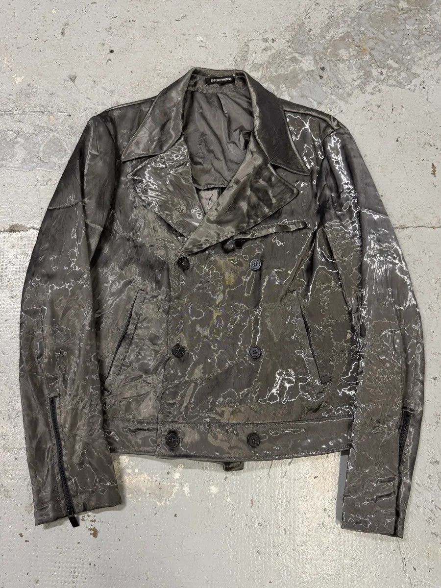 Designer × Emporio Armani × Vintage AW2019 Emporio Armani Metallic Black Buttoned Jacket Size US M / EU 48-50 / 2 - 1 Thumbnail