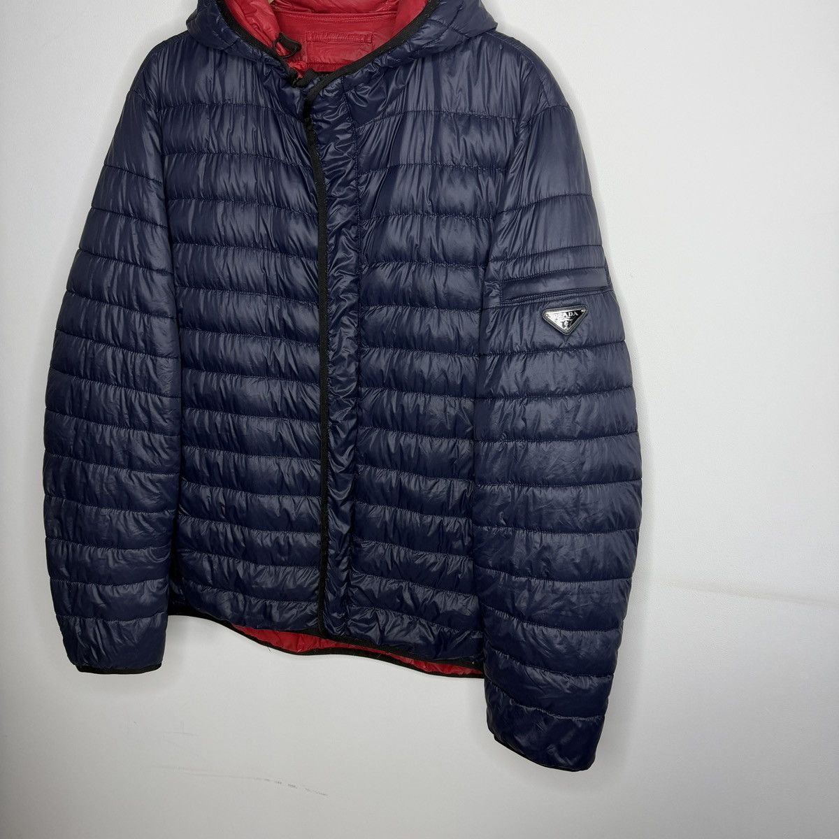 Prada Milano Puffer Down Jacket Re-Nylon Archive Navy