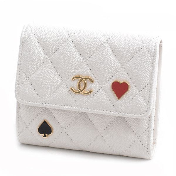 Chanel Chanel Chanel Caviar Skin Tri-Fold Compact Wallet Leather Short Wallet 70821 in Pristine Condition Size ONE SIZE - 1 Thumbnail