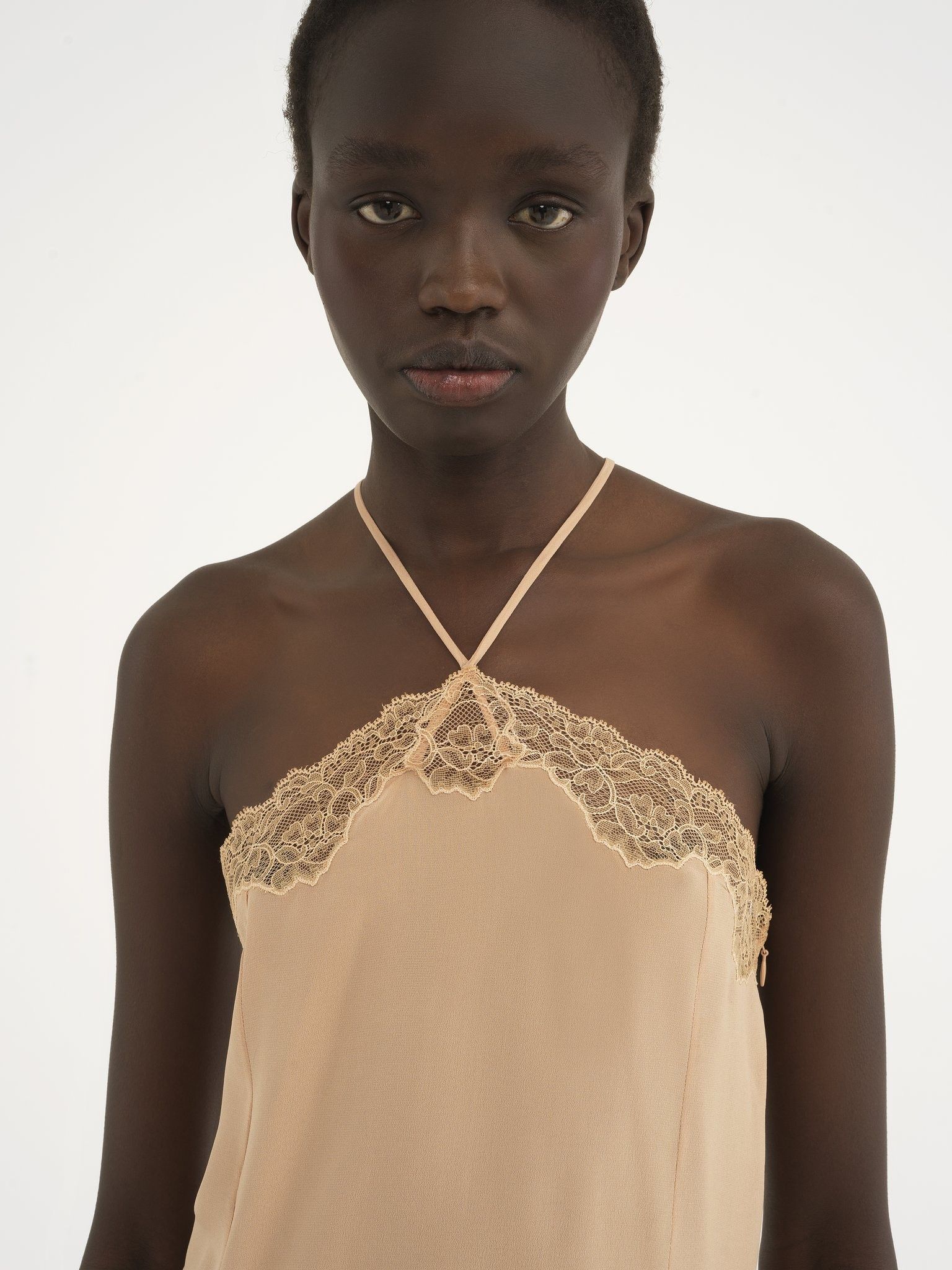 Chloe o1loc1c11025 Lingerie Halterneck Dress in Sand Brown Size L / US 10 / IT 46 - 5 Thumbnail
