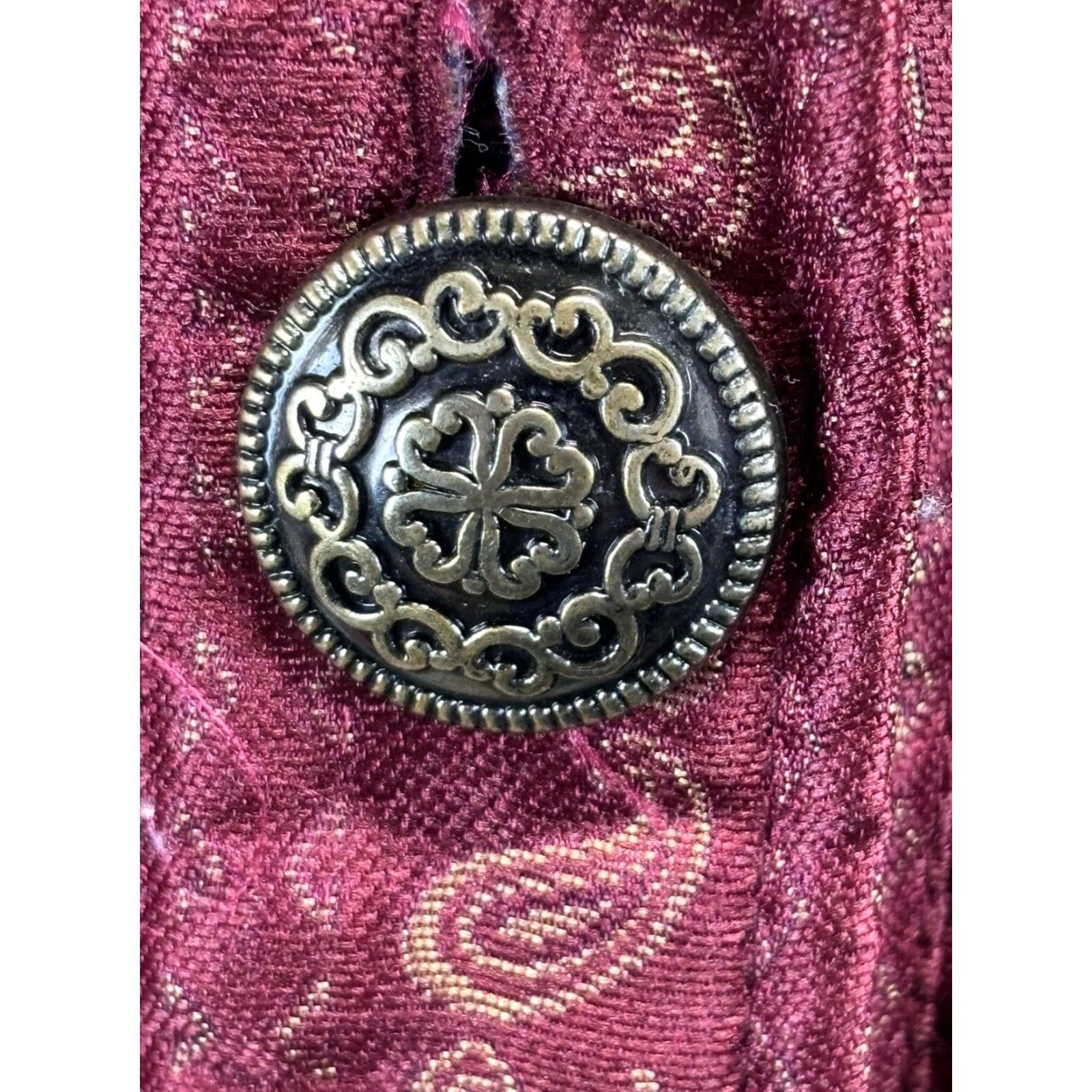 Victoria's Secret VINTAGE Victoria's Secret Quilted Jacket Medium Dark Red Gold Paisley 90s Womens Size M / US 6-8 / IT 42-44 - 7 Thumbnail