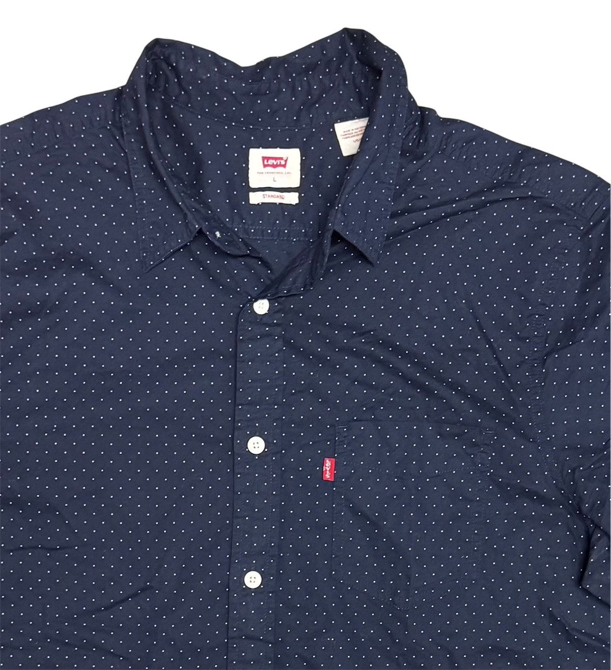 Levi's Levi's Shirt MenLarge Blue Pocket ButtonDownDots ShortSleeve Size US L / EU 52-54 / 3 - 3 Thumbnail