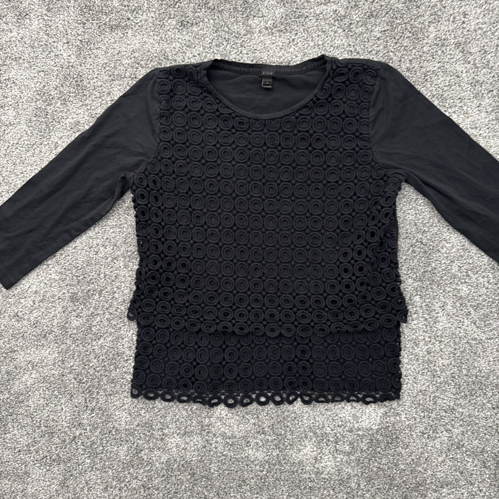 J.Crew J. Crew Top Small Eyelet Cutout Lace Lagenlook Romantic Size S / US 4 / IT 40 - 2 Thumbnail