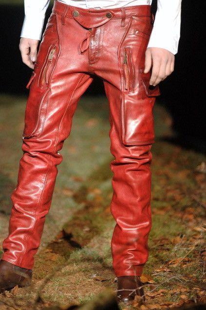 Dsquared2 Dsquared2 F/W 2006 Dark Green Leather Pants Size US 30 / EU 46 - 2 Thumbnail