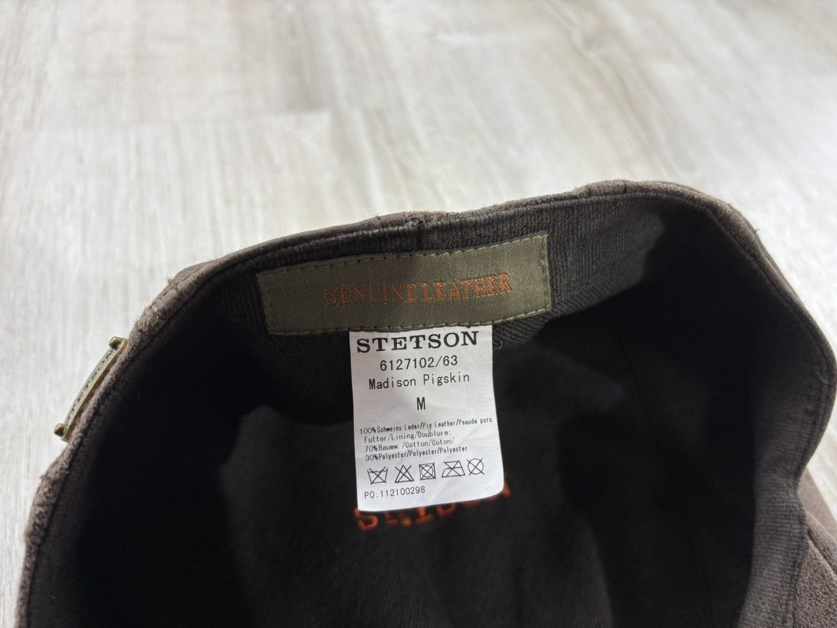 Designer × Stetson Mens leather cap flat hat Stetson Size M Color Brown Size ONE SIZE - 9 Thumbnail