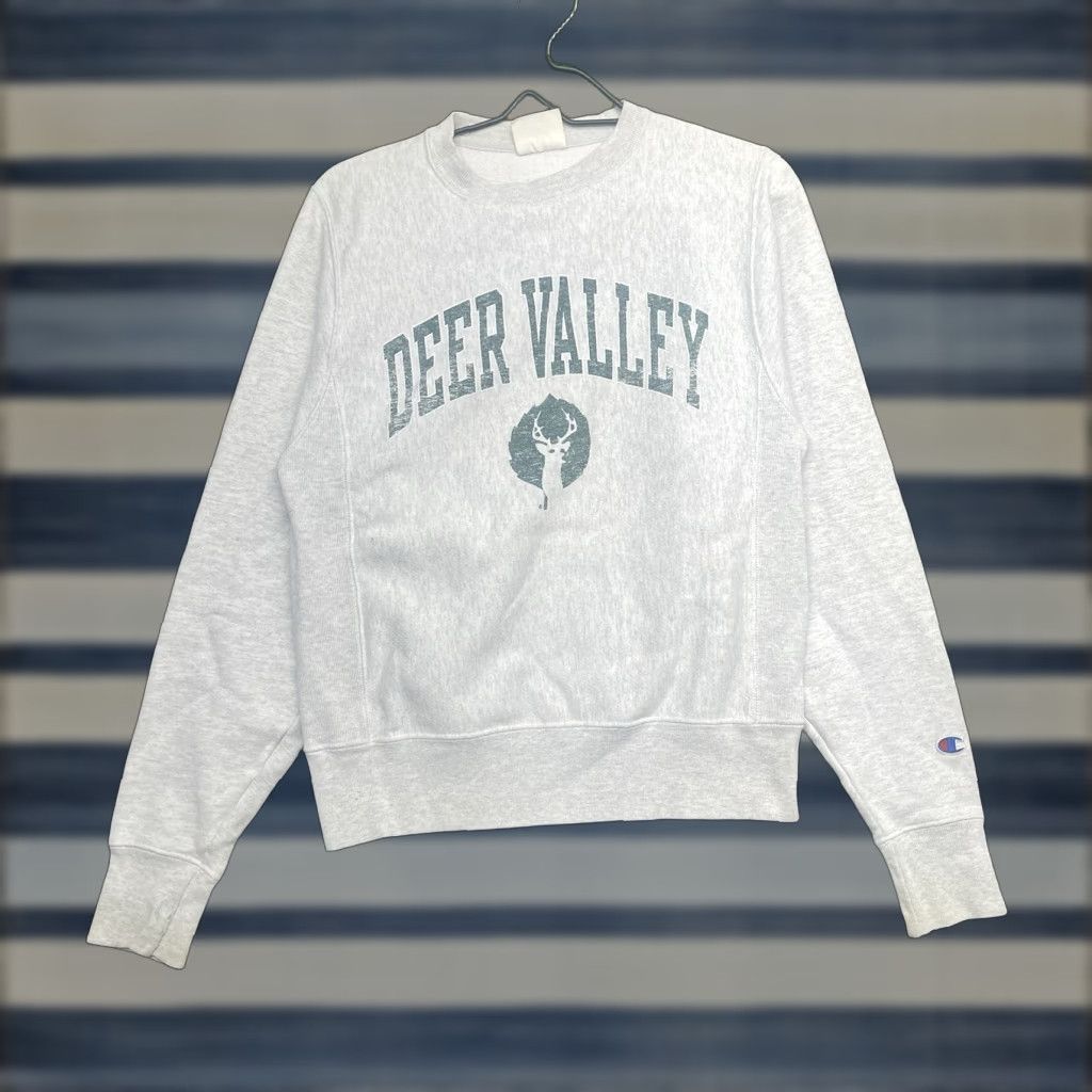Champion VINTAGE Champion Deer Valley Sweatshirt Mens XS Pullover Reverse Weave Crewneck 90s Gray Cotton Blend Long Sleeve Size US XS / EU 42 / 0 - 1 Thumbnail