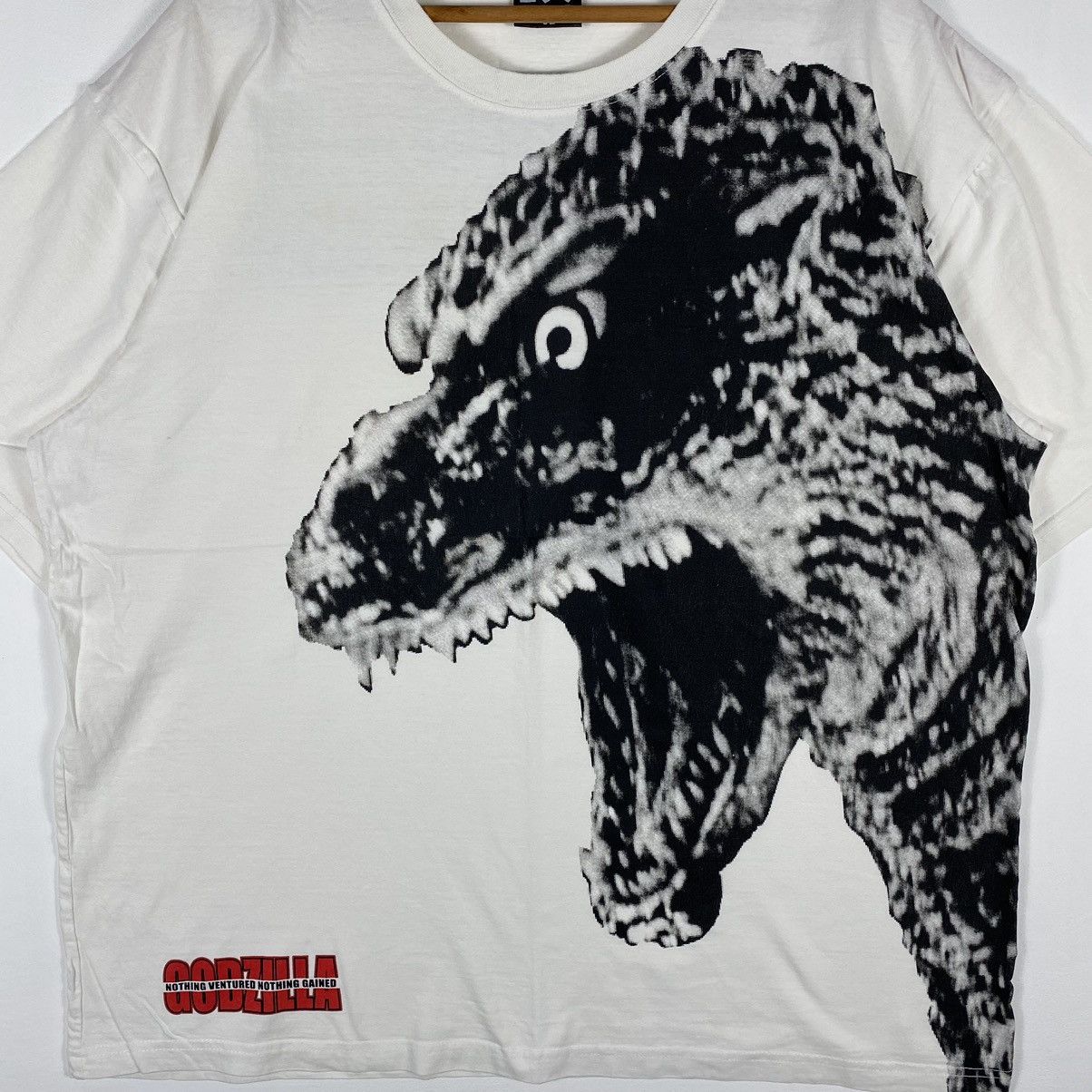 Japanese Brand × Vintage Vintage GODZILLA NOTHING VENTURED NOTHING GAINED Tee Size US XXL / EU 58 / 5 - 3 Thumbnail