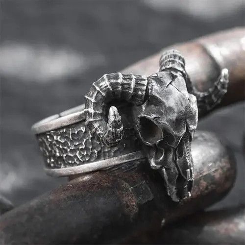 Jewelry Vintage Retro Punk Skull Devil Horn Rings Size ONE SIZE - 2 Thumbnail