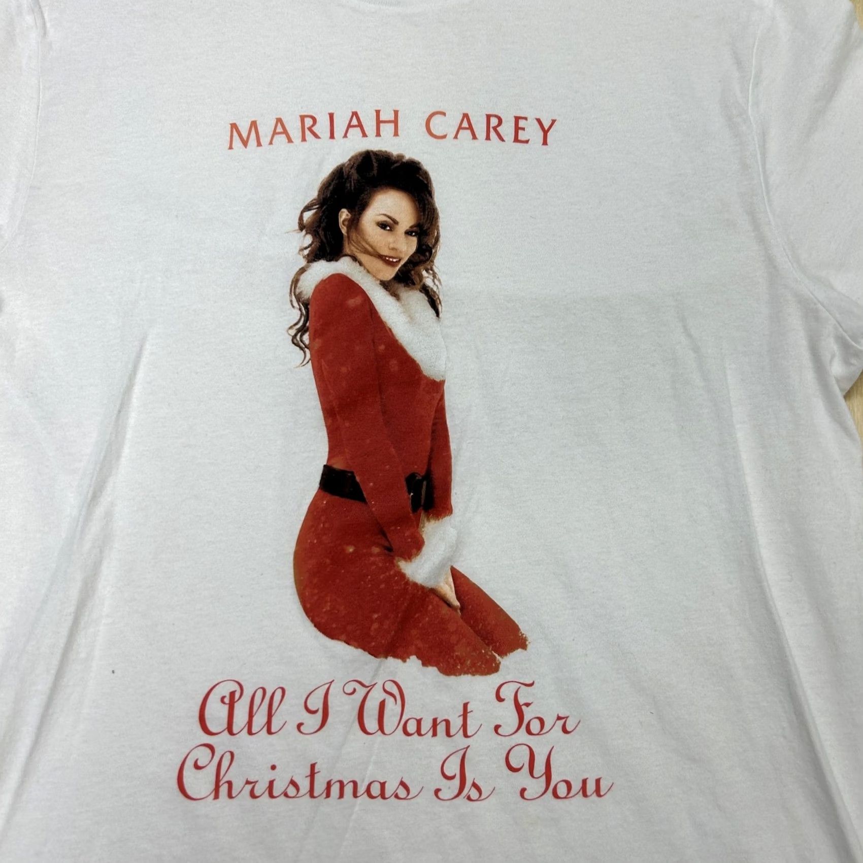 Old Navy Mariah Carey Mens Large White Christmas Graphic Shirt Old Navy Size US L / EU 52-54 / 3 - 2 Thumbnail