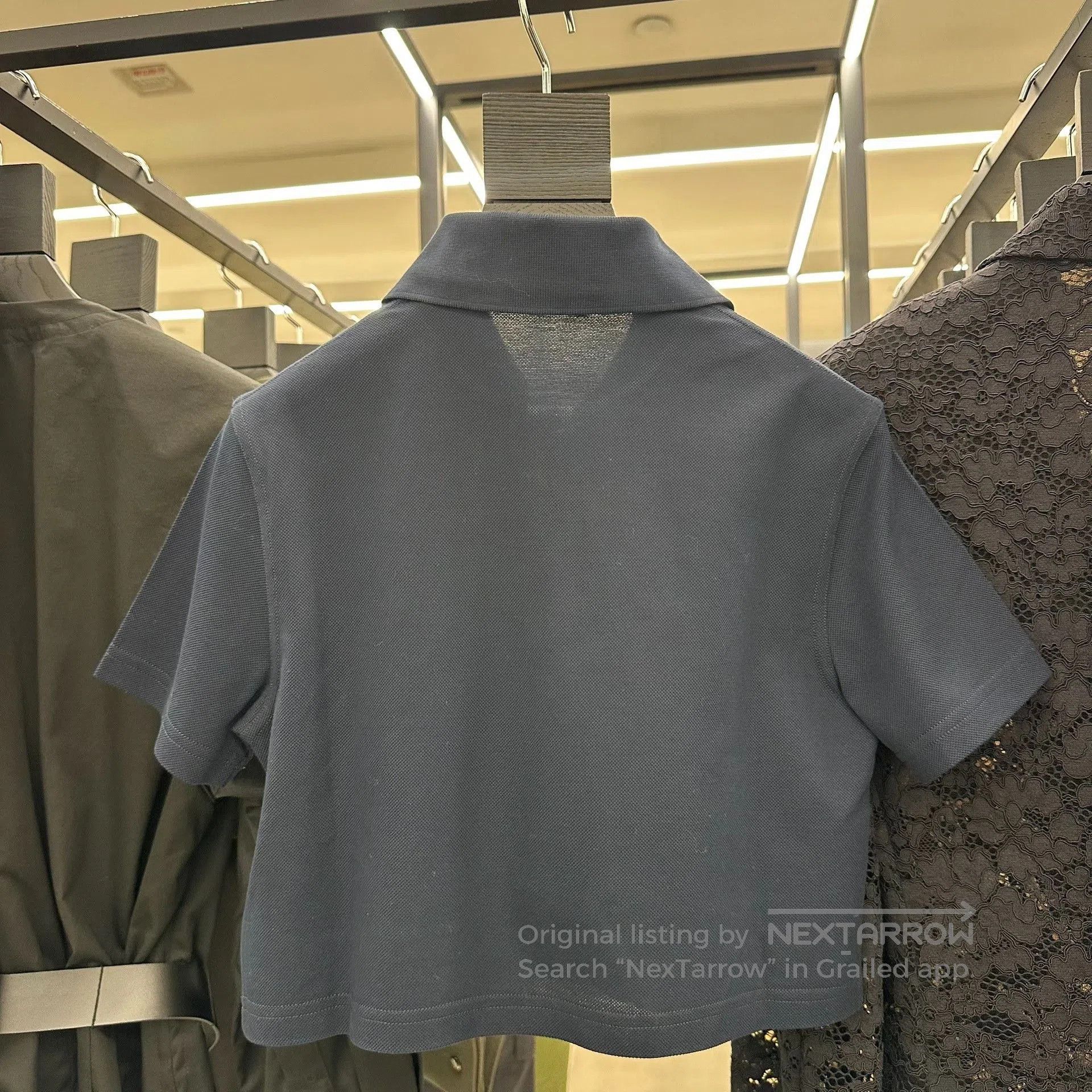 Saint Laurent Paris Saint Laurent Dark Blue Cropped Polo. Size M / US 6-8 / IT 42-44 - 4 Thumbnail