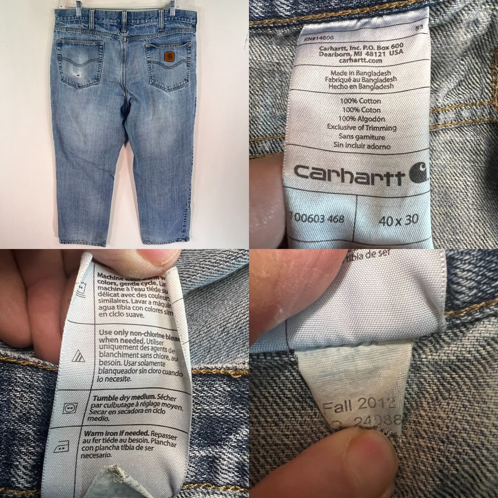 Carhartt Carhartt Pants Mens 40 Blue Relaxed Fit Dungaree Work Wear Outdoor 40x30 Size US 40 / EU 56 - 8 Thumbnail