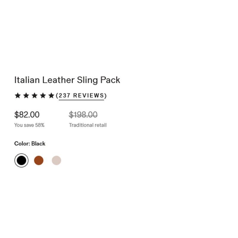 Quince Quince Italian Leather Sling Bag Black NWT Size ONE SIZE - 8 Thumbnail