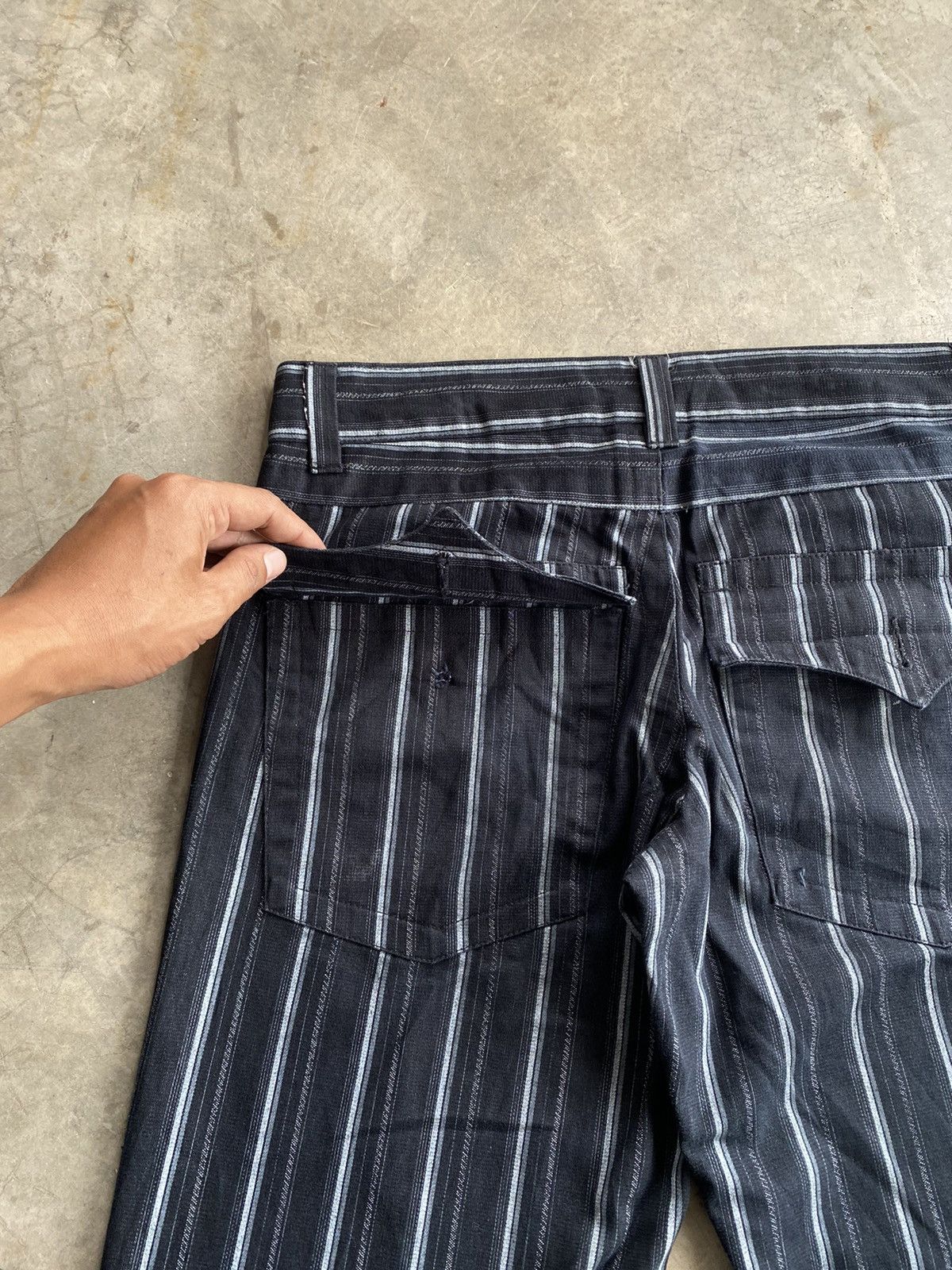 Hysteric Glamour Flare Jeans Japanese Pinstripes Lav Wabash Hickory Size US 31 - 3 Thumbnail