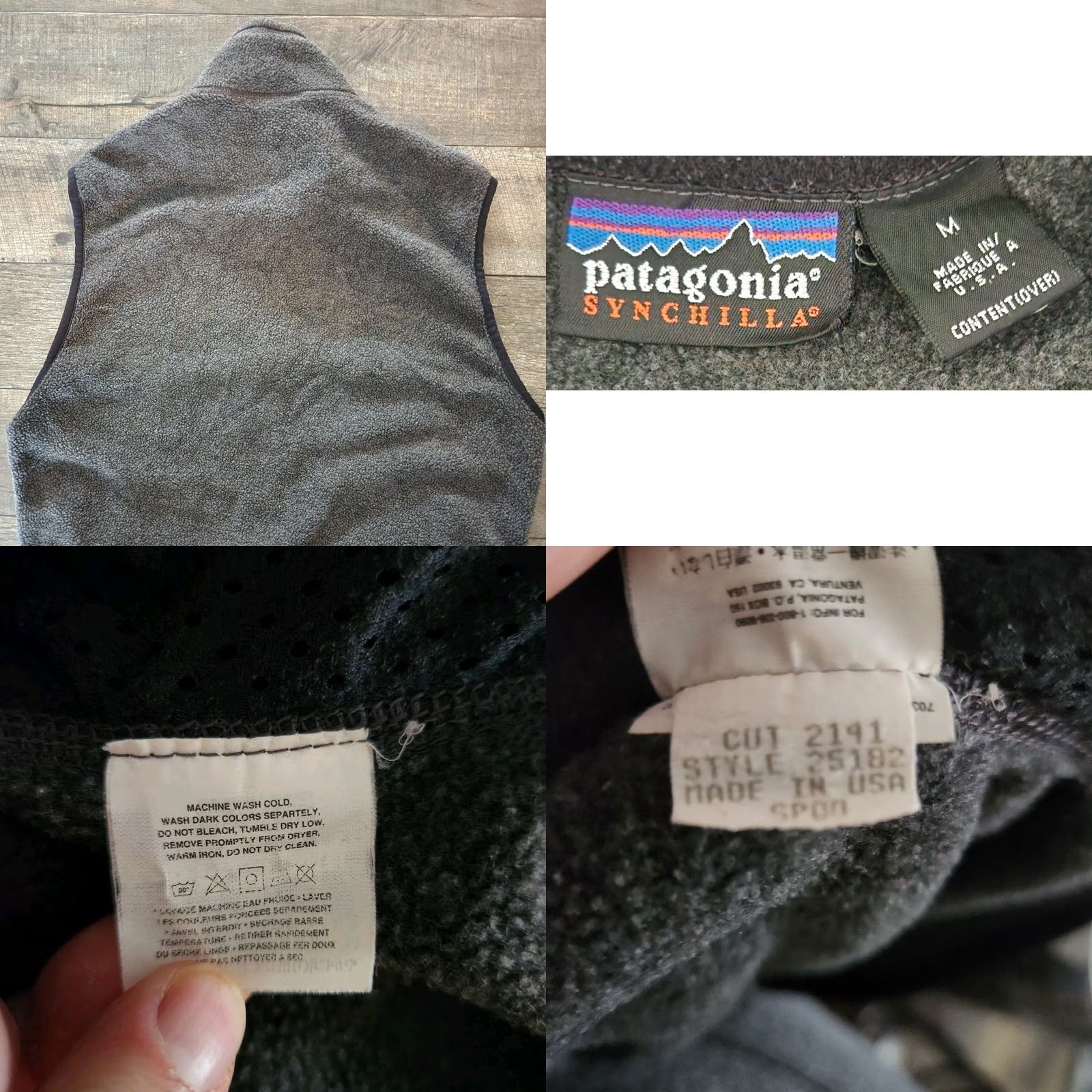 Patagonia VINTAGE Patagonia Synchilla Fleece Vest Mens Medium Gray Full Zip Made In USA Size US M / EU 48-50 / 2 - 8 Thumbnail