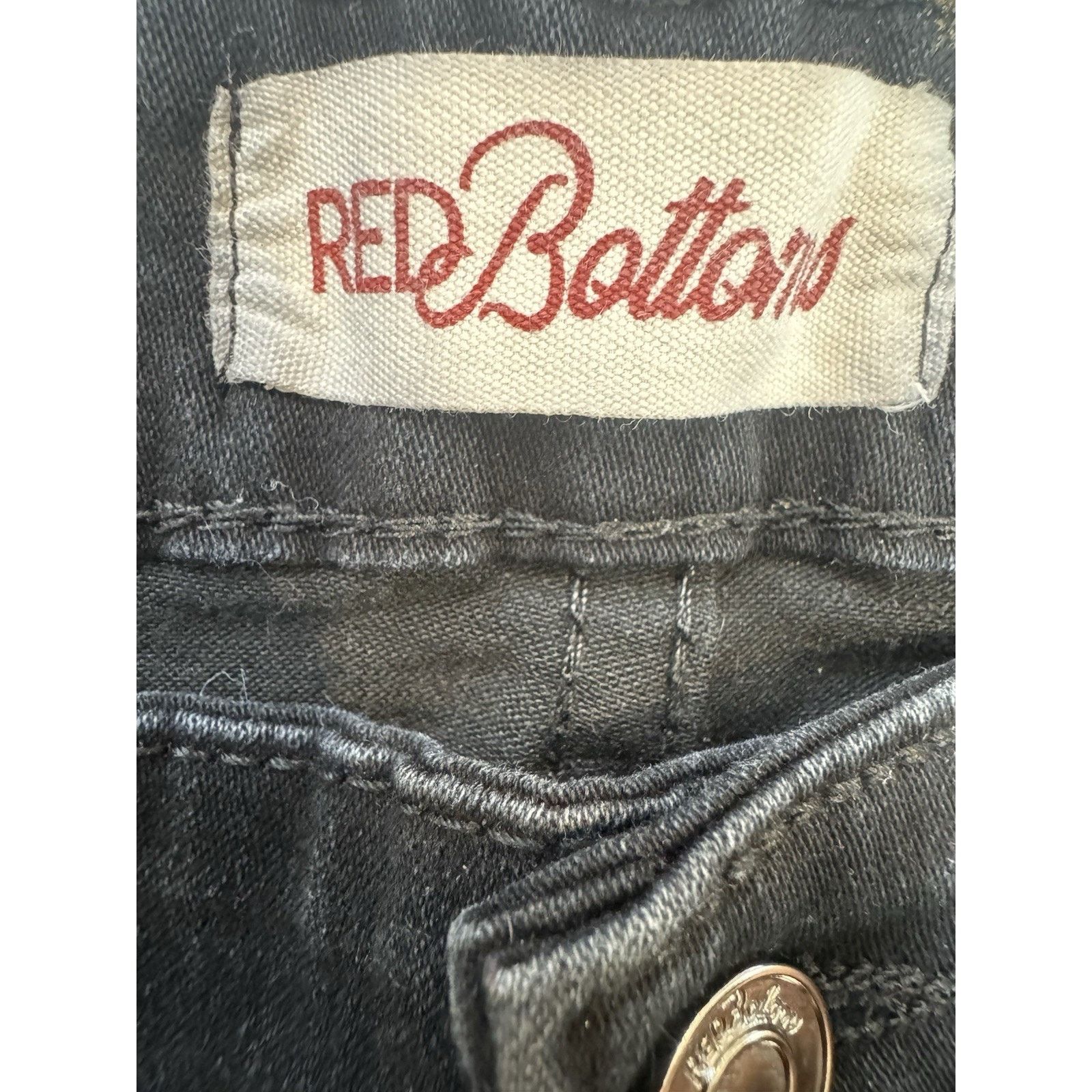 Other Red Button Black Skinny Jeans Women Juniors Size 11/30 Denim Size 32" / US 10 / IT 46 - 3 Thumbnail