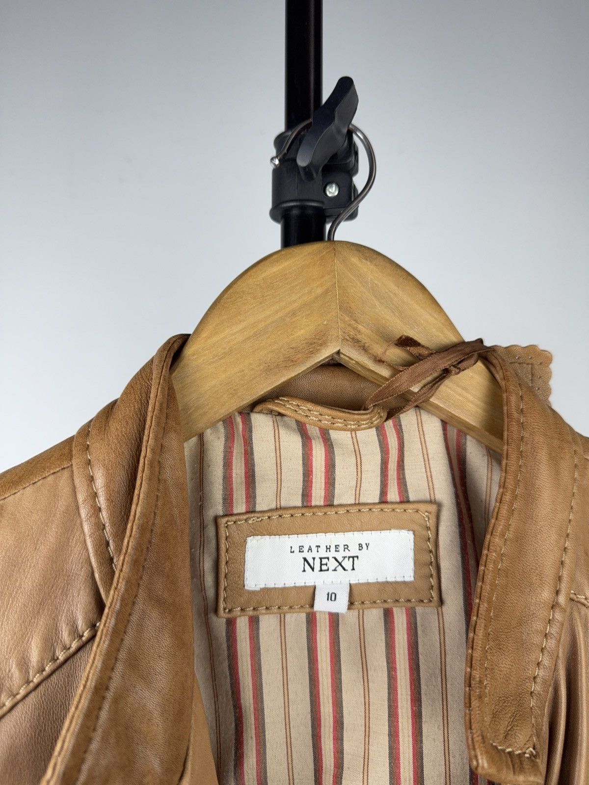 Japanese Brand 00s Leather Safari Biker Moto Jacket Tan Brown Vintage Size M / US 6-8 / IT 42-44 - 10 Thumbnail