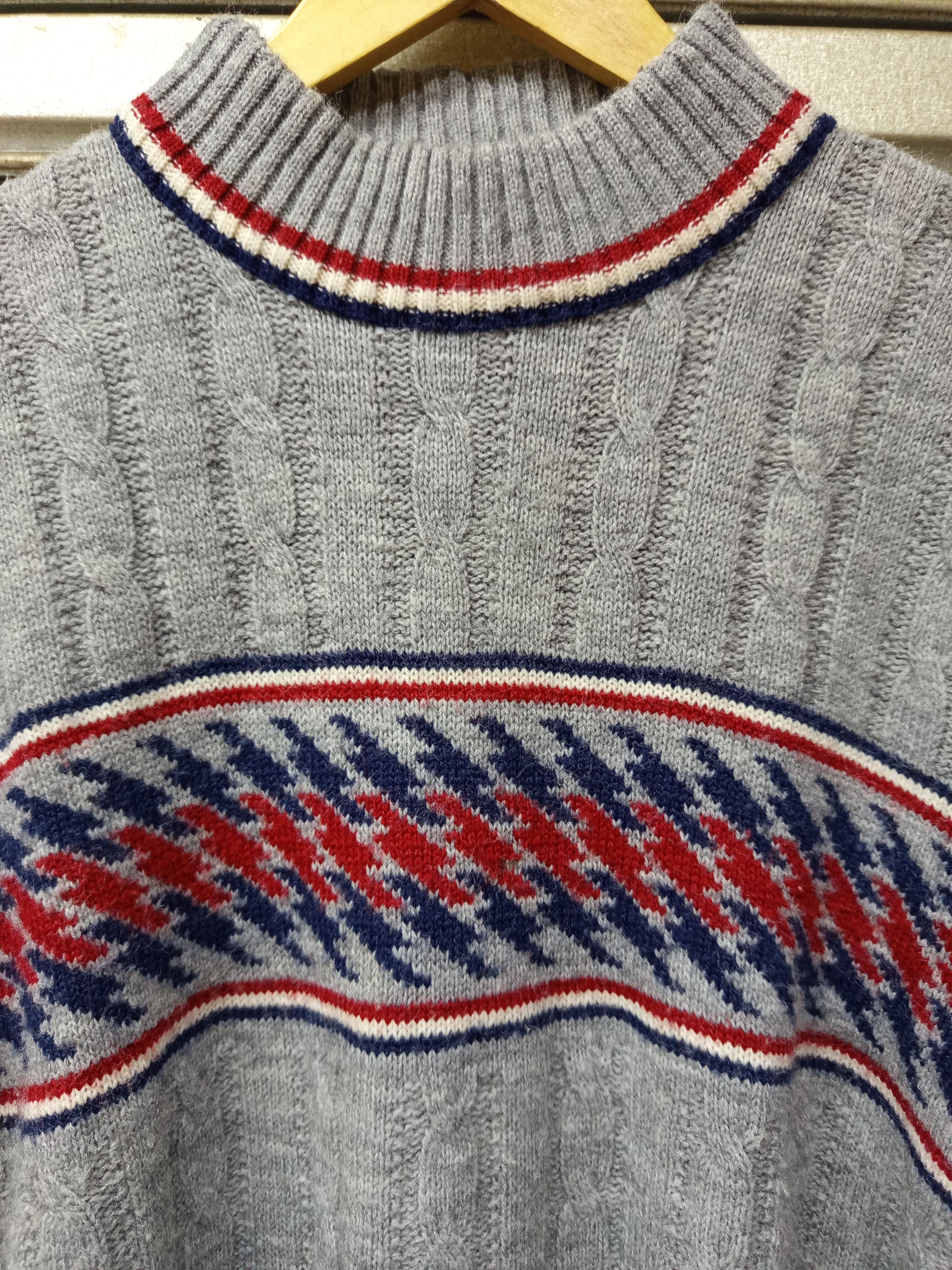 Jantzen 1980s Jantzen Cable Knit Sweater Grey Pattern Mock Neck Size US M / EU 48-50 / 2 - 4 Thumbnail